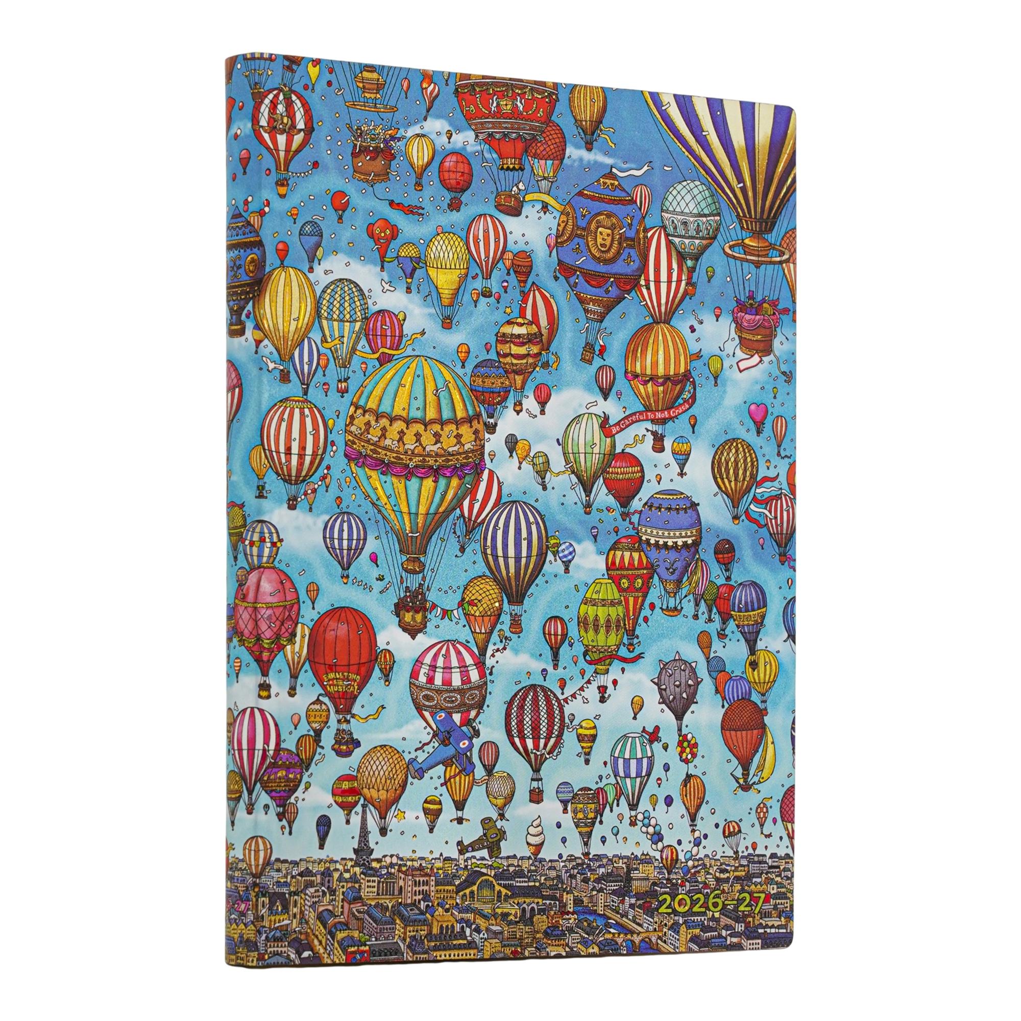 Agenda Flexi de 18 Meses (Jul 26 - Dic 27) Festival de globos Midi (125x175mm) Apaisada de 224 páginas Paperblanks multicolor Multicolor-1