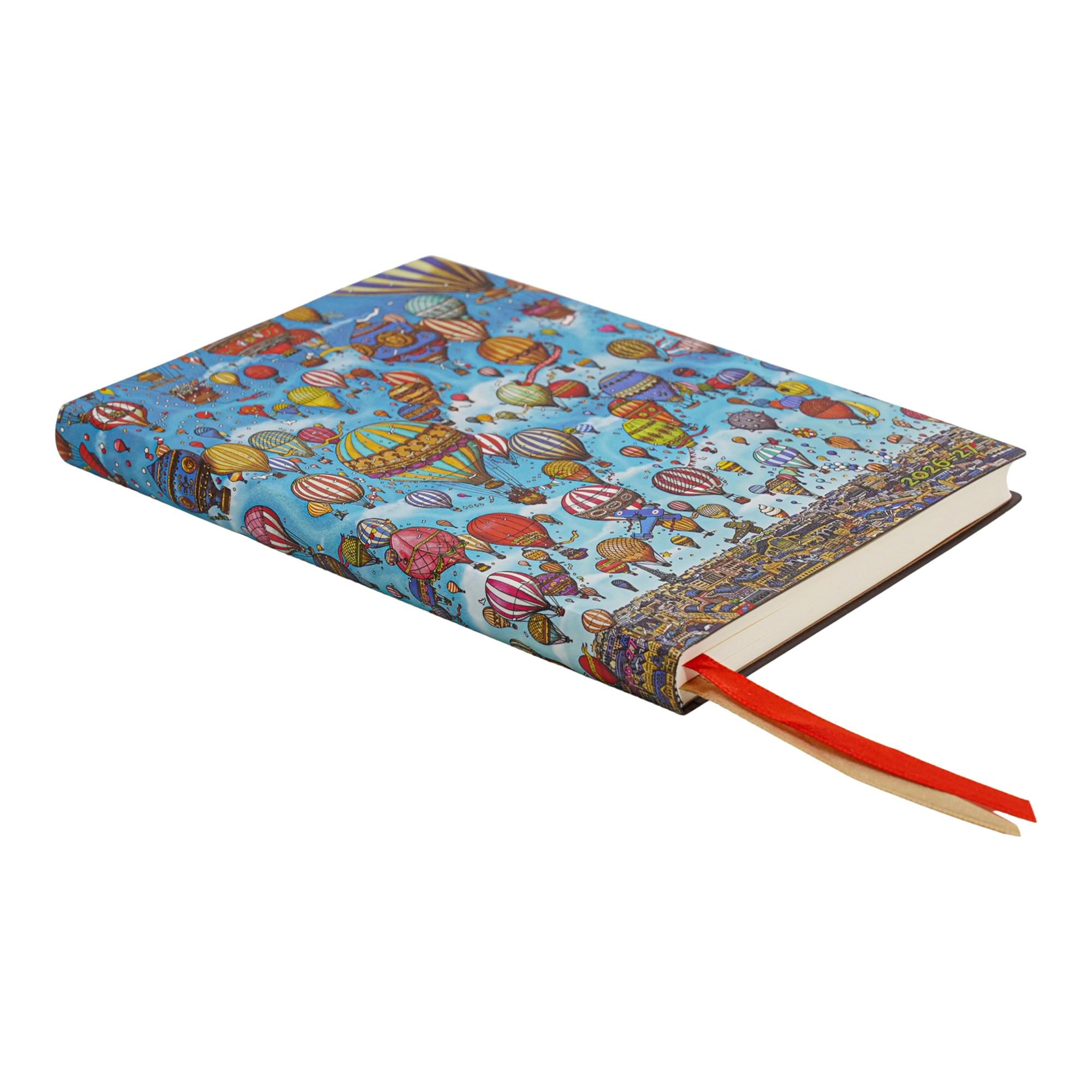 Agenda Flexi de 18 Meses (Jul 26 - Dic 27) Festival de globos Midi (125x175mm) Apaisada de 224 páginas Paperblanks multicolor Multicolor-2