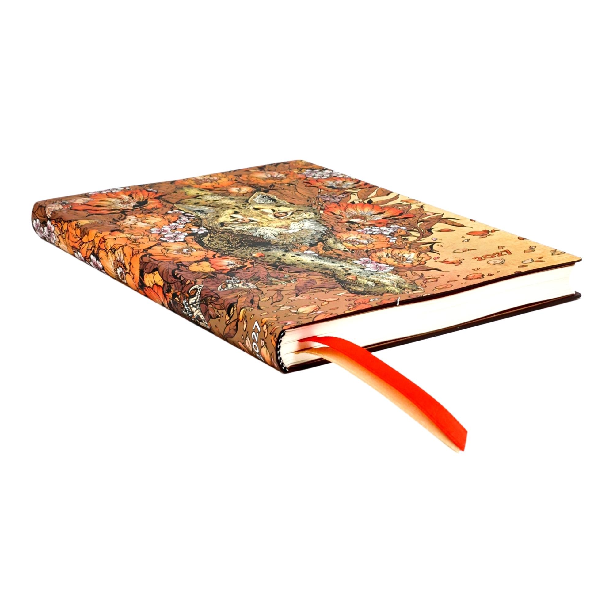 Imagen 2 de Agenda Flexi de 12 Meses (Ene 27 - Dic 27) Mirada de lince Midi (125x175mm) Apaisada de 176 páginas Paperblanks naranja Naranja