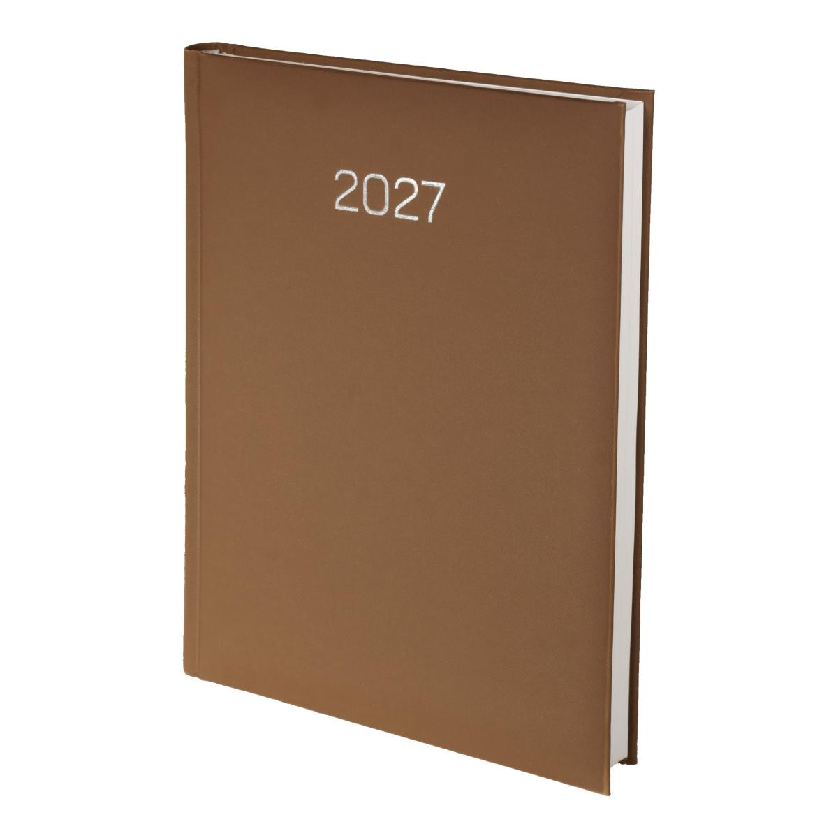 Agenda 2027 Día 15x21 cm Premium Deusto Castanho Multilingüe Castanho-2