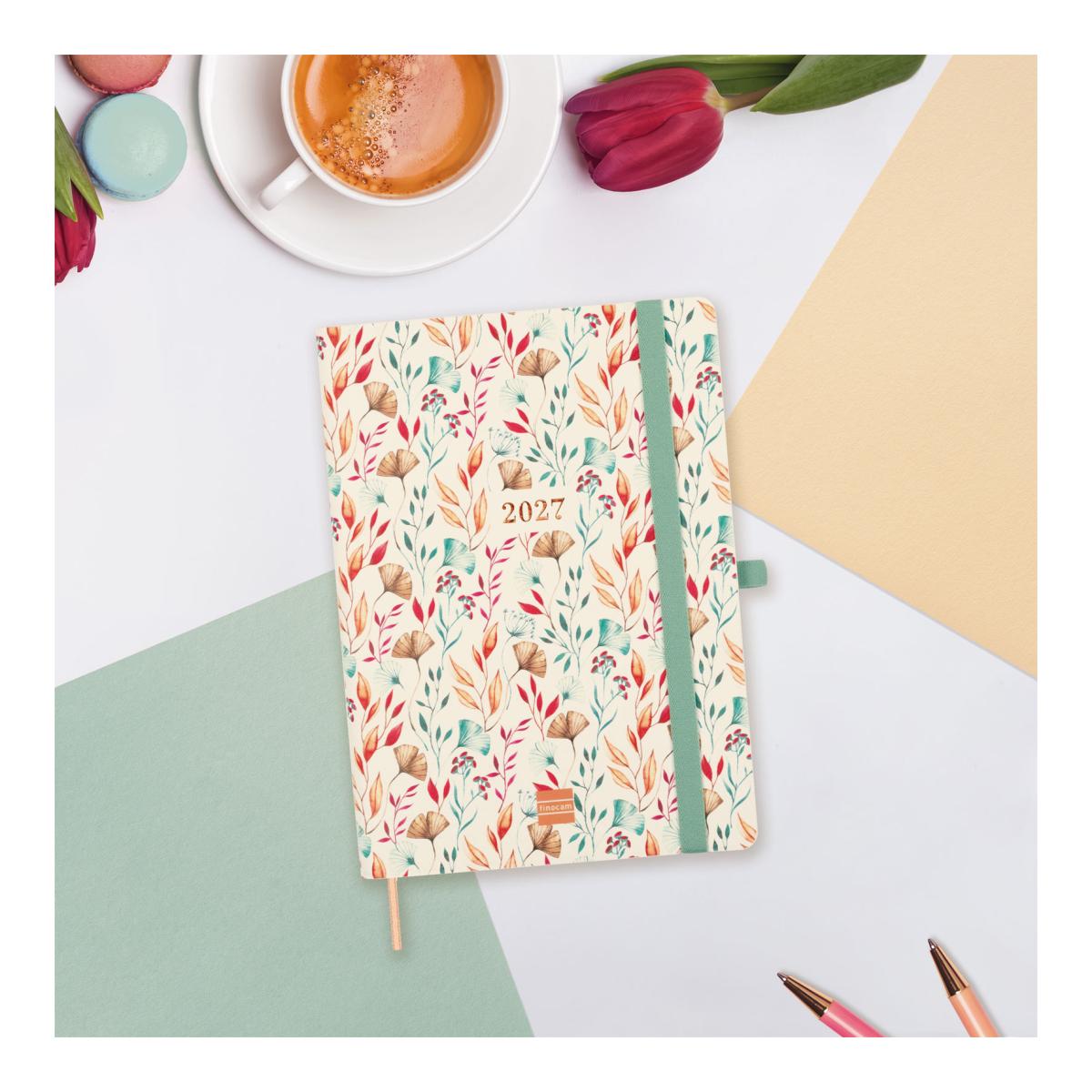 Agenda Encadernada 2027 Capri FA5-148x210 mm 1 Dia Por Página Happy Finocam Multicolor Multilingue Multicolor-2