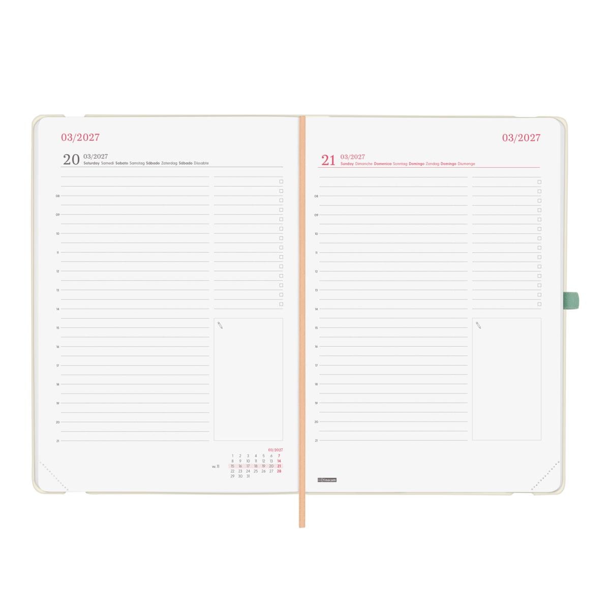 Agenda Encadernada 2027 Capri FA5-148x210 mm 1 Dia Por Página Happy Finocam Multicolor Multilingue Multicolor-5