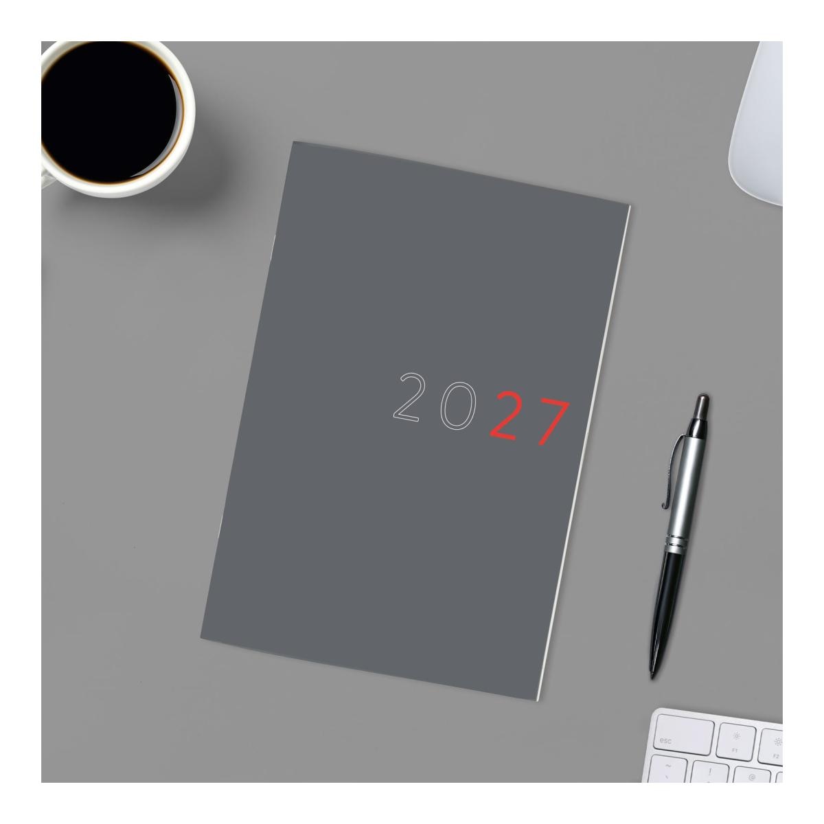 Agenda 2027 Planeador Y11-165x240 mm Mês Em Vista Finocam Cinzento Multilingue Cinzento-2