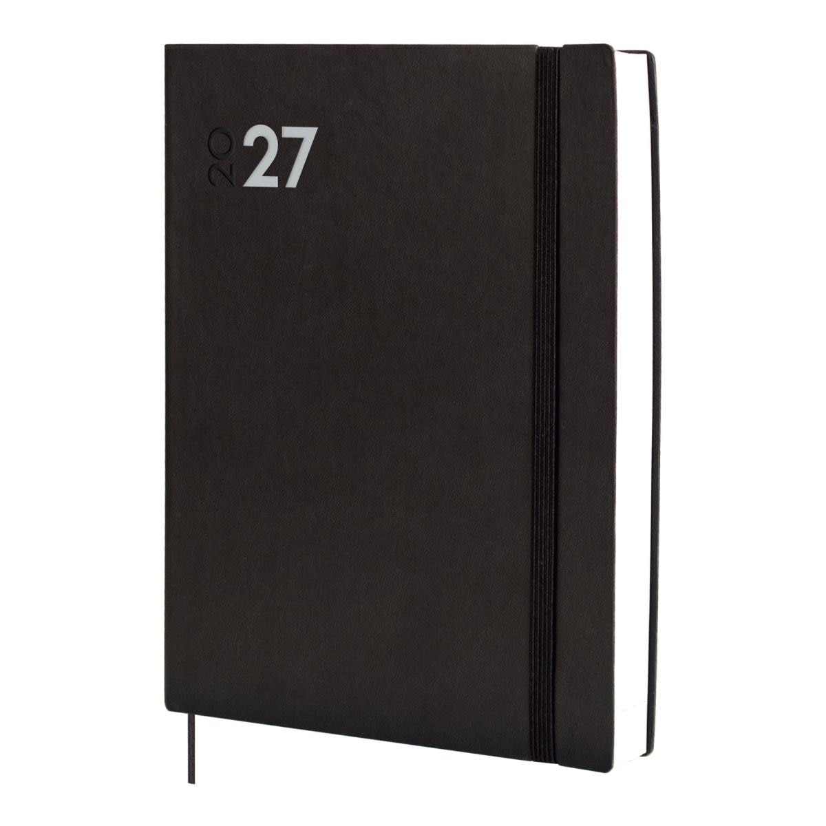 Agenda encuadernada año 2027 Dynamic Mara Y12-210x270 mm 1 Día Página Finocam negro castellano multilingüe Negro-1