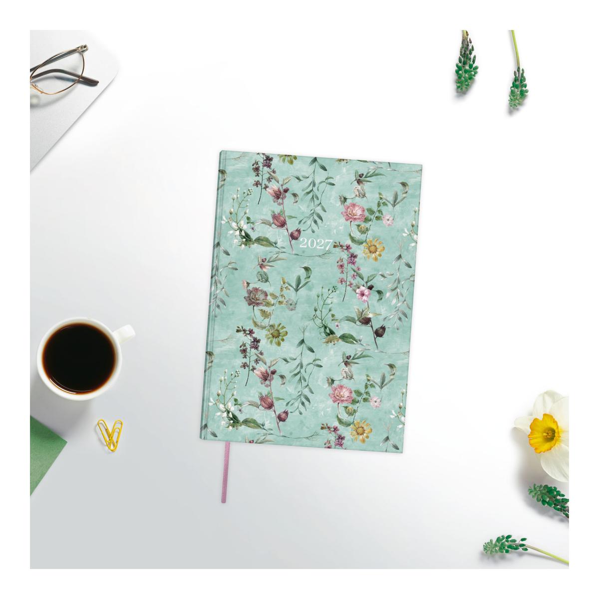 Imagen 2 de Agenda encuadernada año 2027 Dynamic Porto Design Y10-140x204 mm 1 Día Página Botanic Finocam multicolor castellano multilingüe Multicolor
