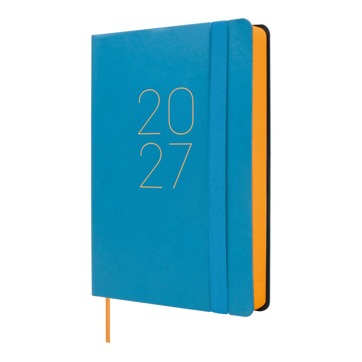Imagem 1 de Agenda Anual FINOCAM 2027 Flexi Lisa, Capa Flexível, Azul