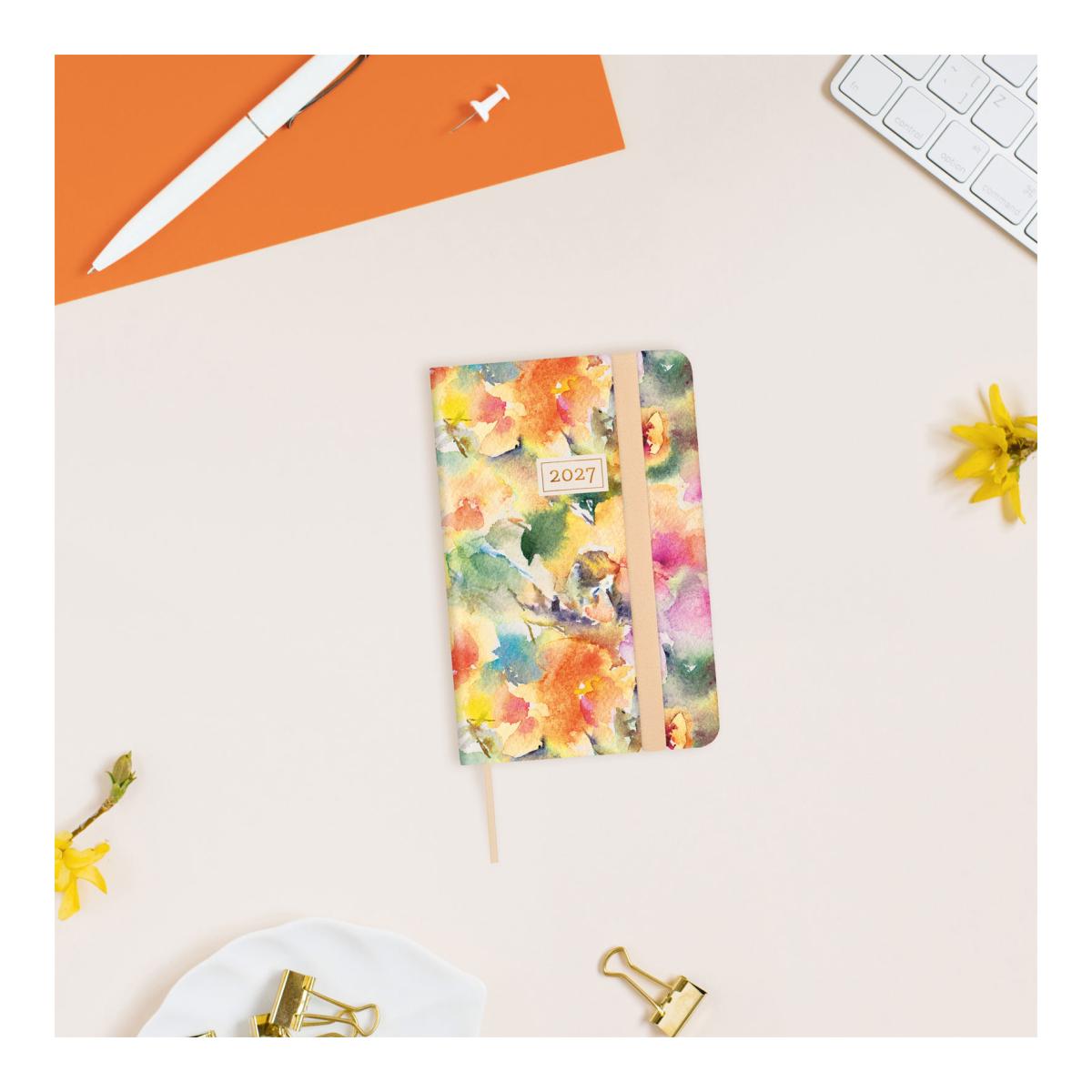 Agenda Encadernada 2027 Flexi Joy F2-82x127 mm Semanal Horizontal Bloom Finocam Multicolor Multilingue Multicolor-2