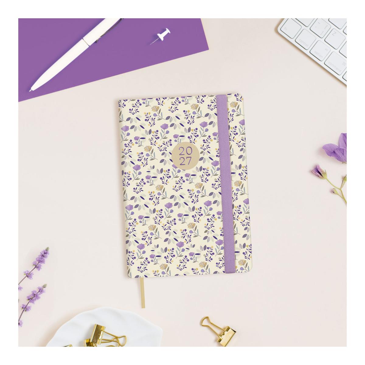 Agenda Encadernada 2027 Flexi Joy F4-118x168 mm Semanal Horizontal Fiona Finocam Multicolor Multilingue Multicolor-2
