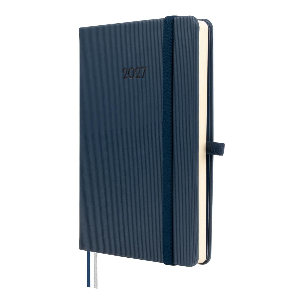 Imagem 0 de Agenda Encadernada 2027 Mínimal Textura M4-118x168 mm Semanal Horizontal Finocam Azul Multilingue