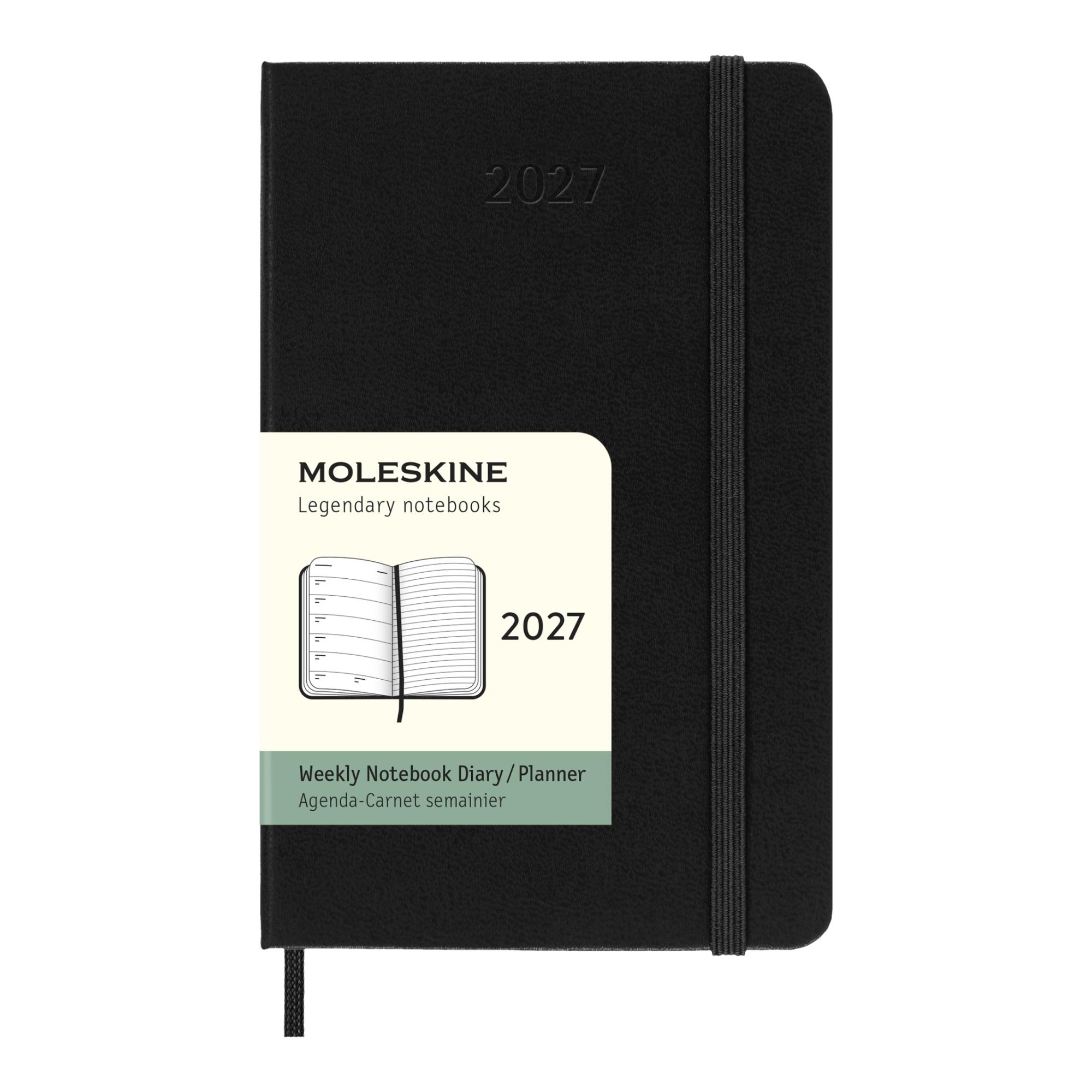 Agenda pocket 2027 semana vista tapa dura Moleskine negro en inglés Negro-1