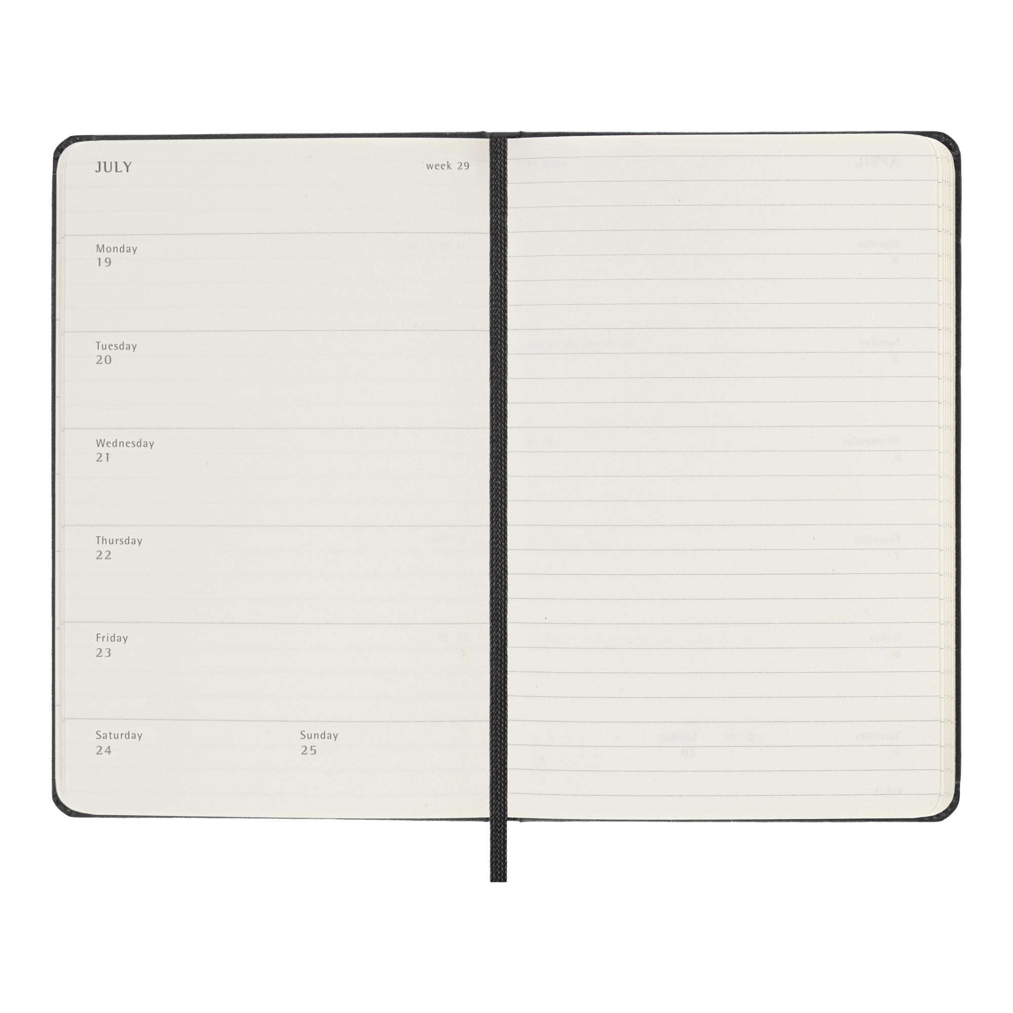 Agenda pocket 2027 semana vista tapa dura Moleskine negro en inglés Negro-4