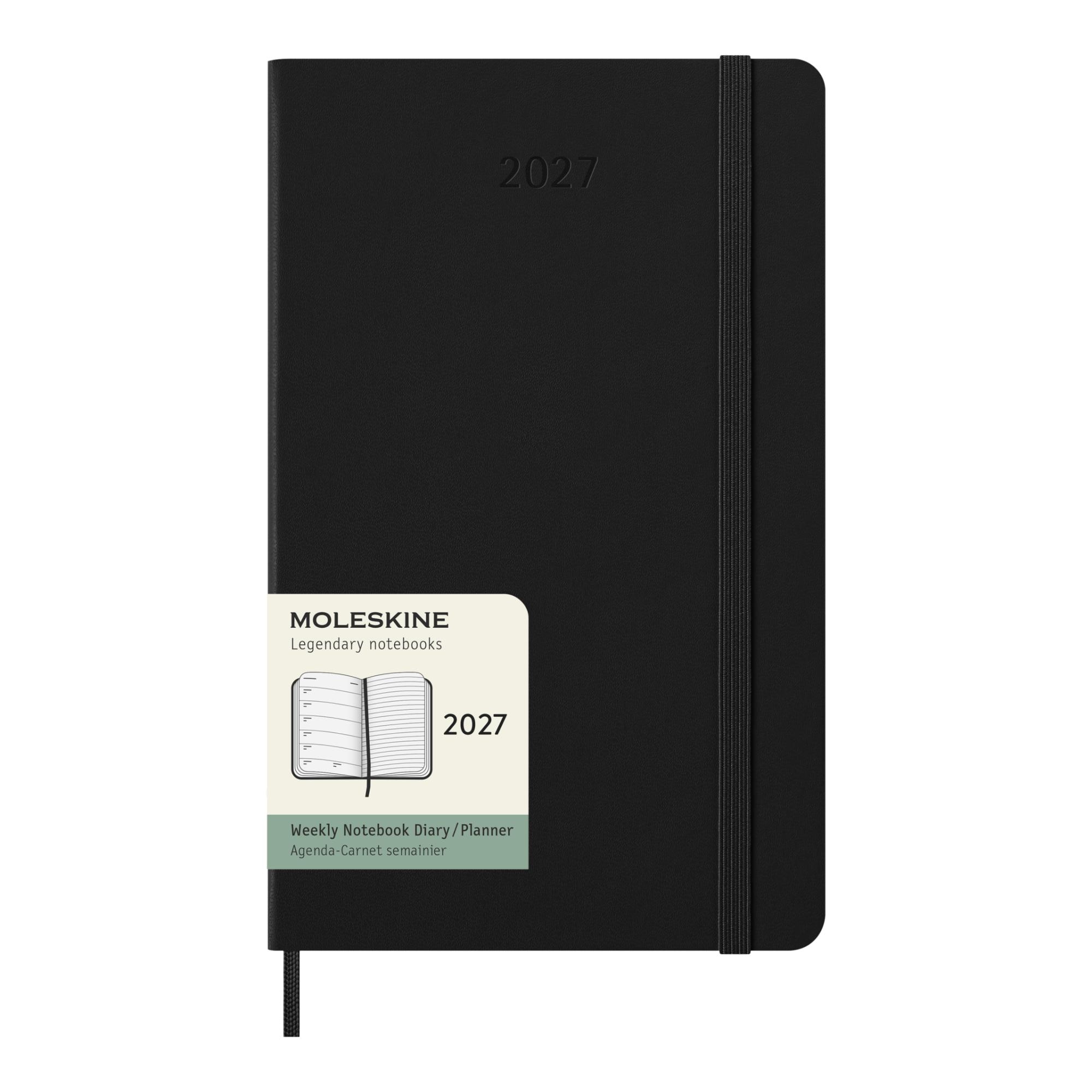 Agenda large 2027 semana vista tapa dura Moleskine negro en inglés Negro-1
