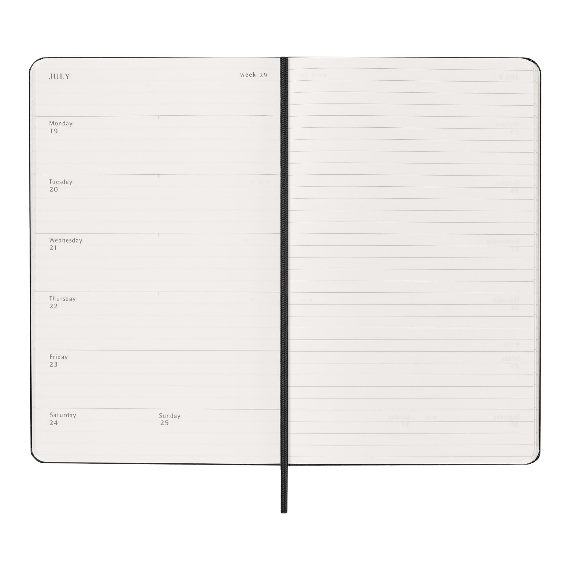 Agenda large 2027 semana vista tapa dura Moleskine negro en inglés Negro-4
