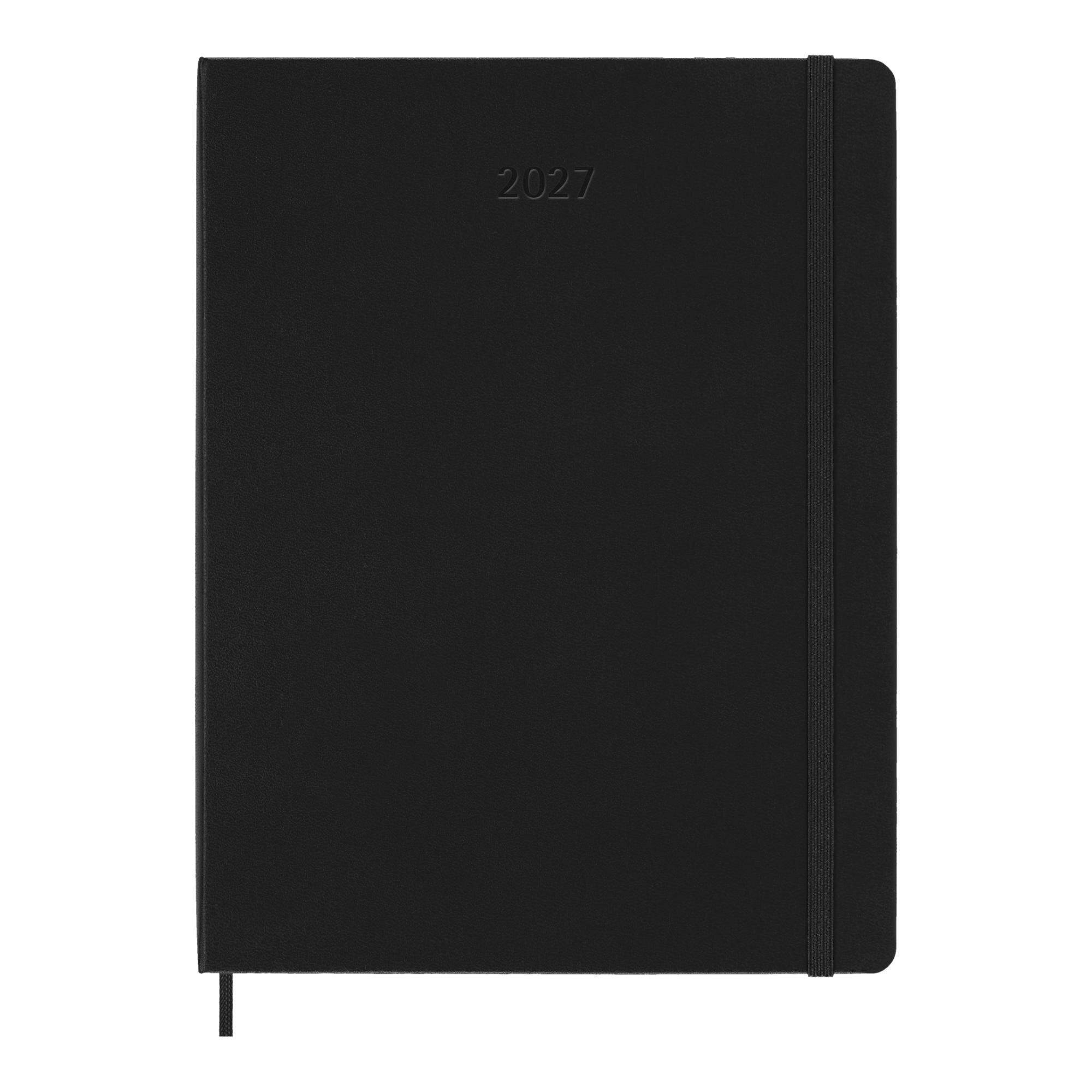 Agenda extralarge 2027 semana vista tapa dura Moleskine negro en inglés Negro-2