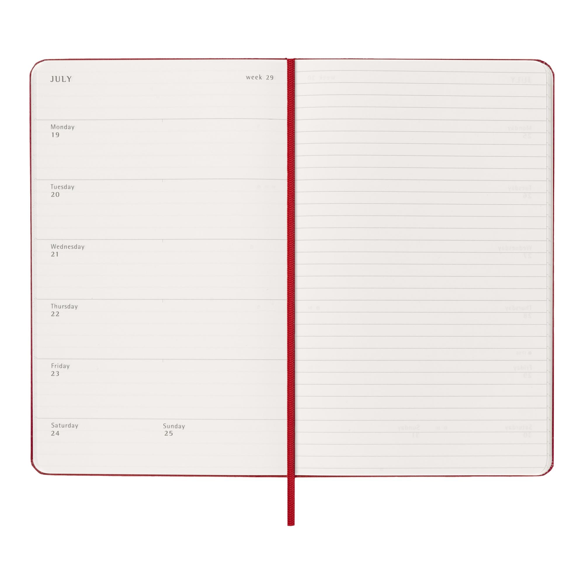 Imagen 4 de Agenda large 2027 semana vista tapa dura Moleskine rojo en inglés Rojo
