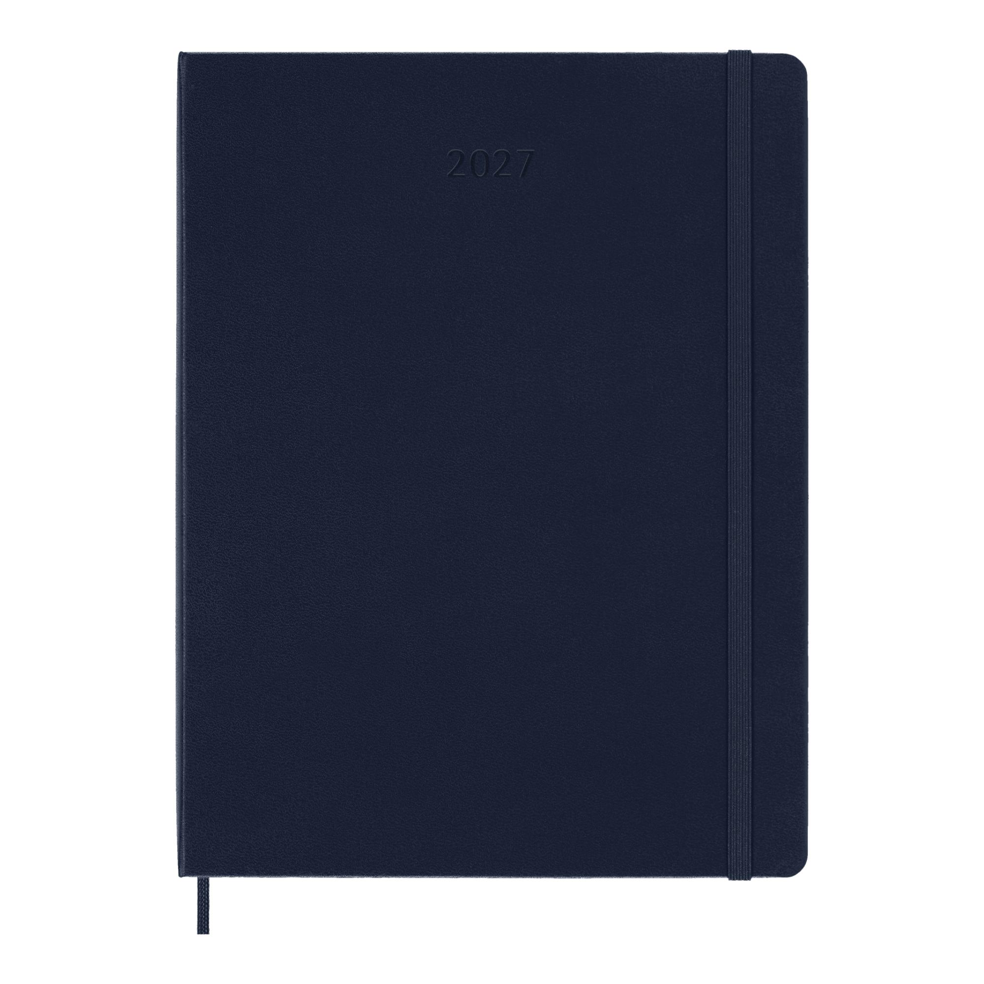 Agenda extralarge 2027 semana vista tapa dura Moleskine azul zafiro en inglés Azul-2