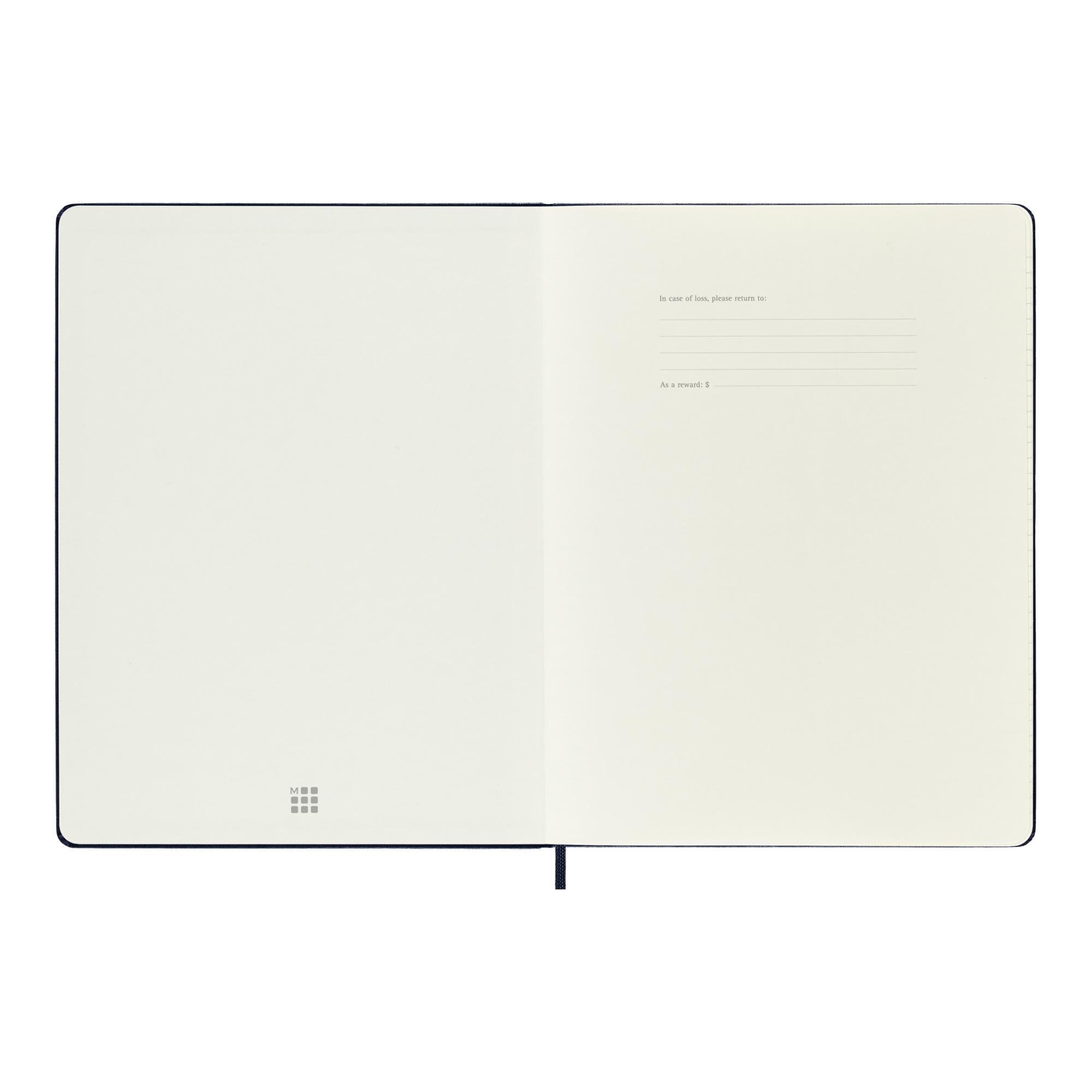 Agenda extralarge 2027 semana vista tapa dura Moleskine azul zafiro en inglés Azul-3