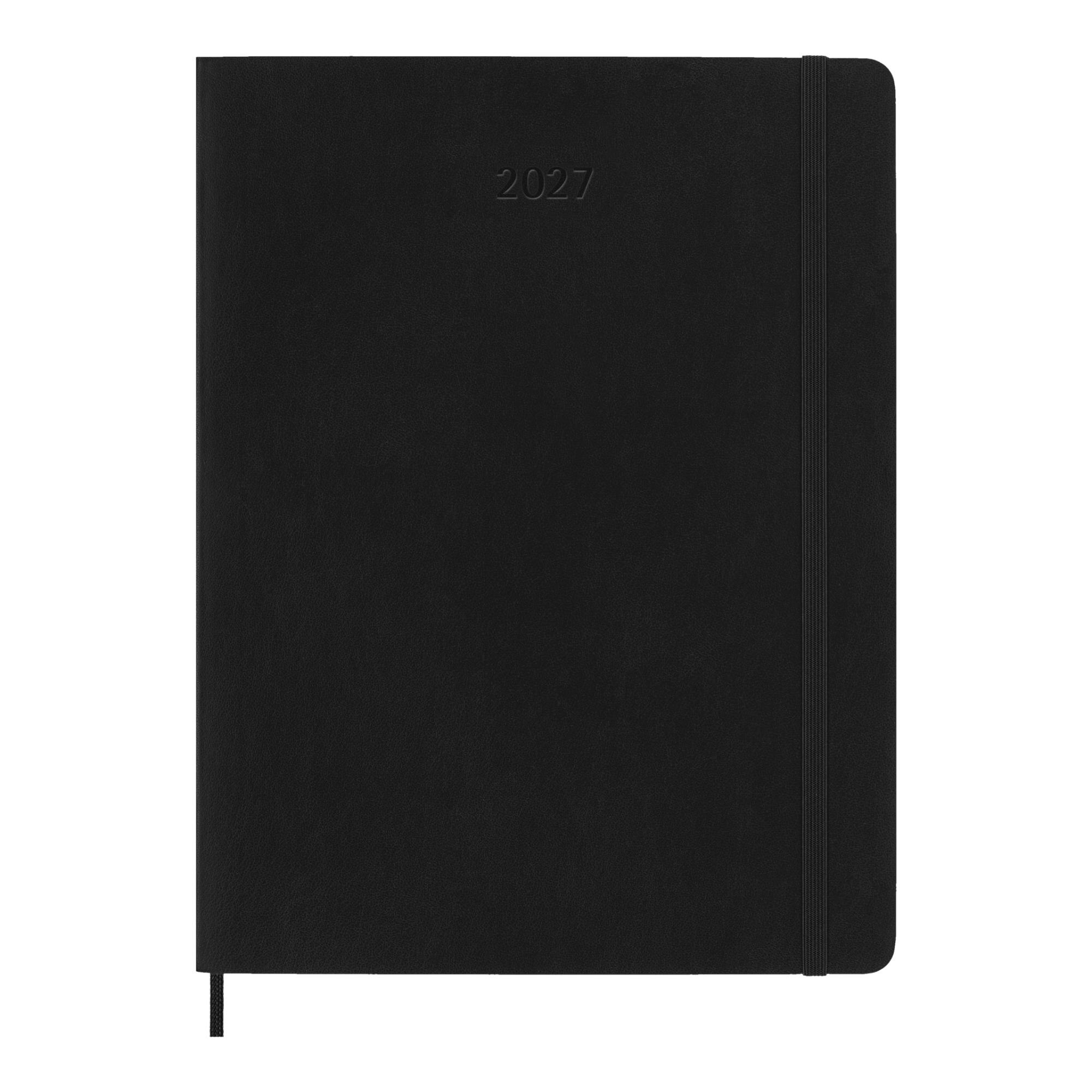 Agenda extralarge 2027 semana vista tapa blanda Moleskine negro en inglés Negro-2