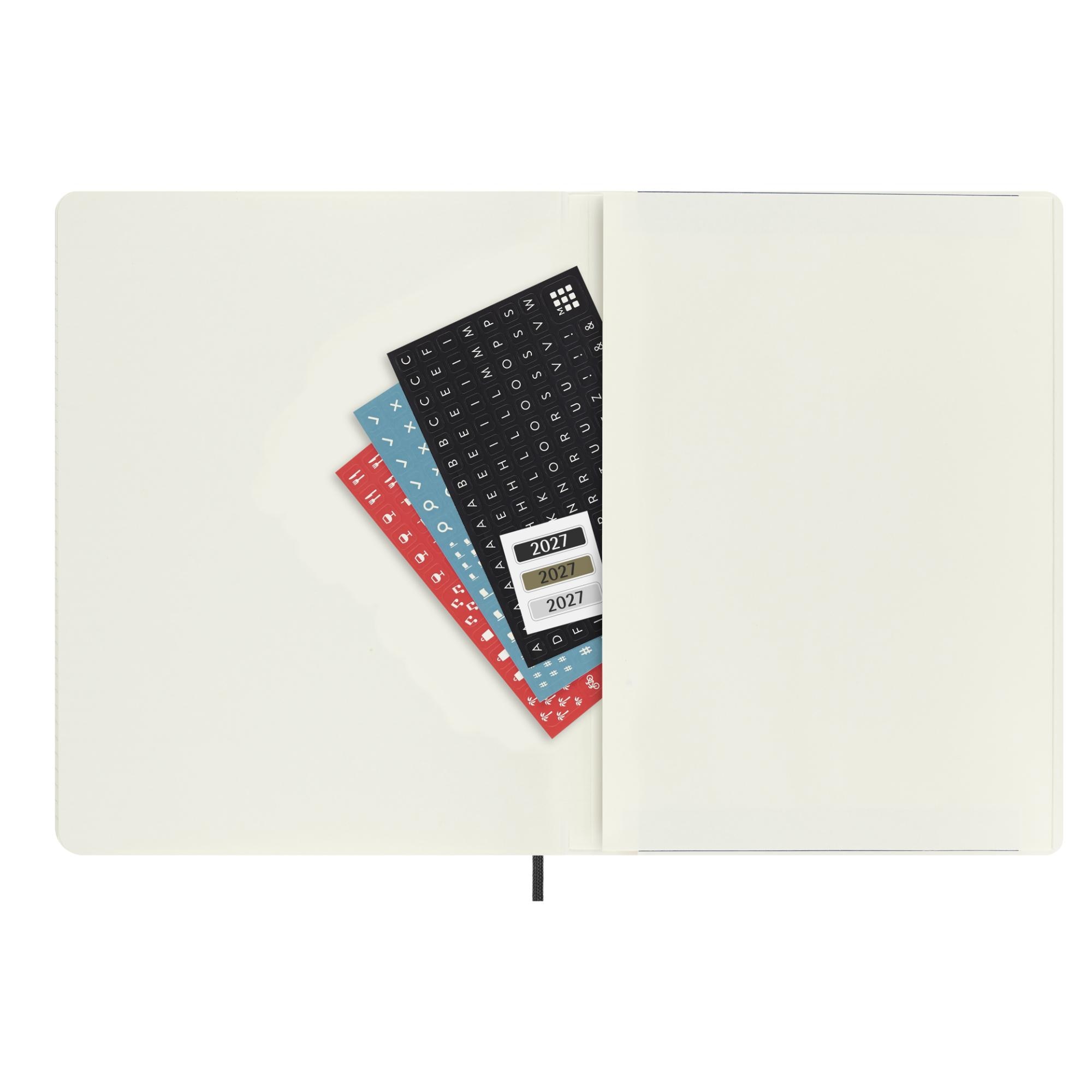 Agenda extralarge 2027 semana vista tapa blanda Moleskine negro en inglés Negro-6