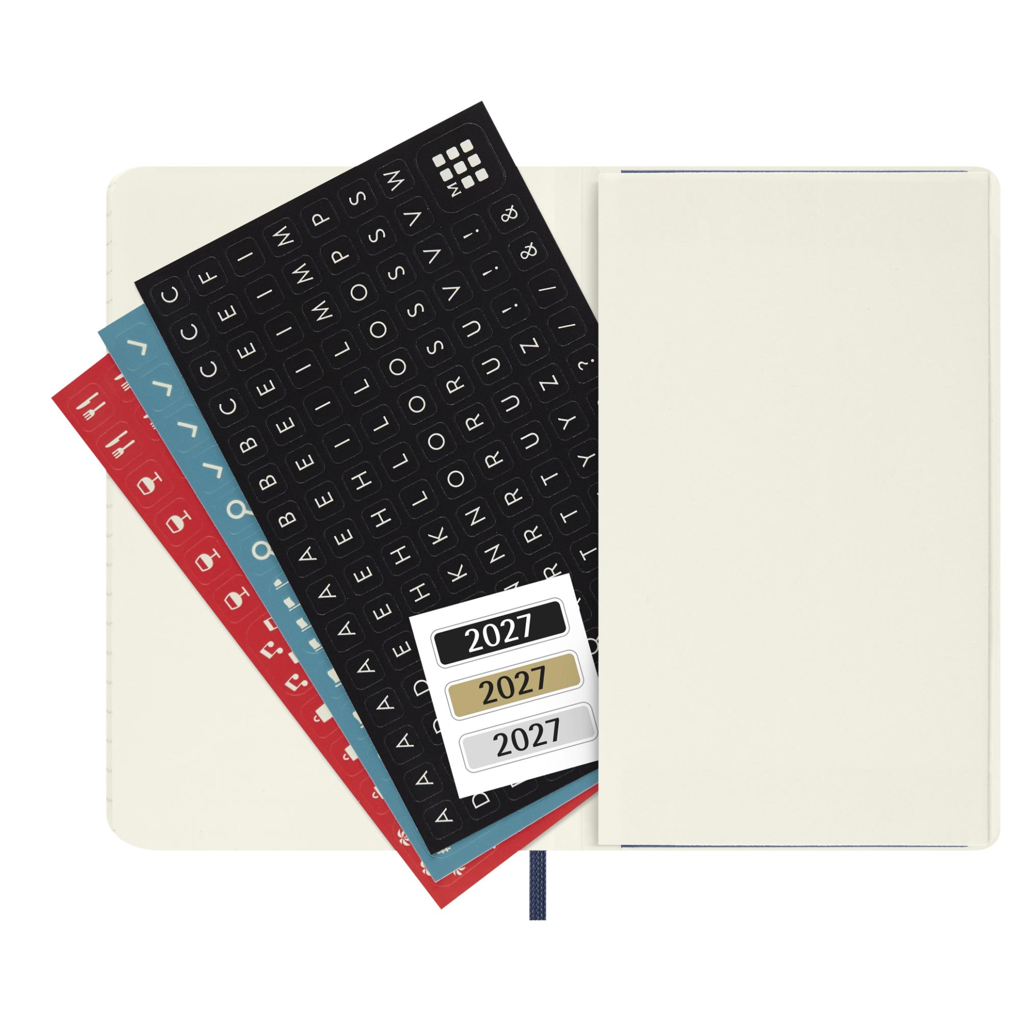 Agenda pocket 2027 semana vista tapa blanda Moleskine azul zafiro en inglés Azul-6