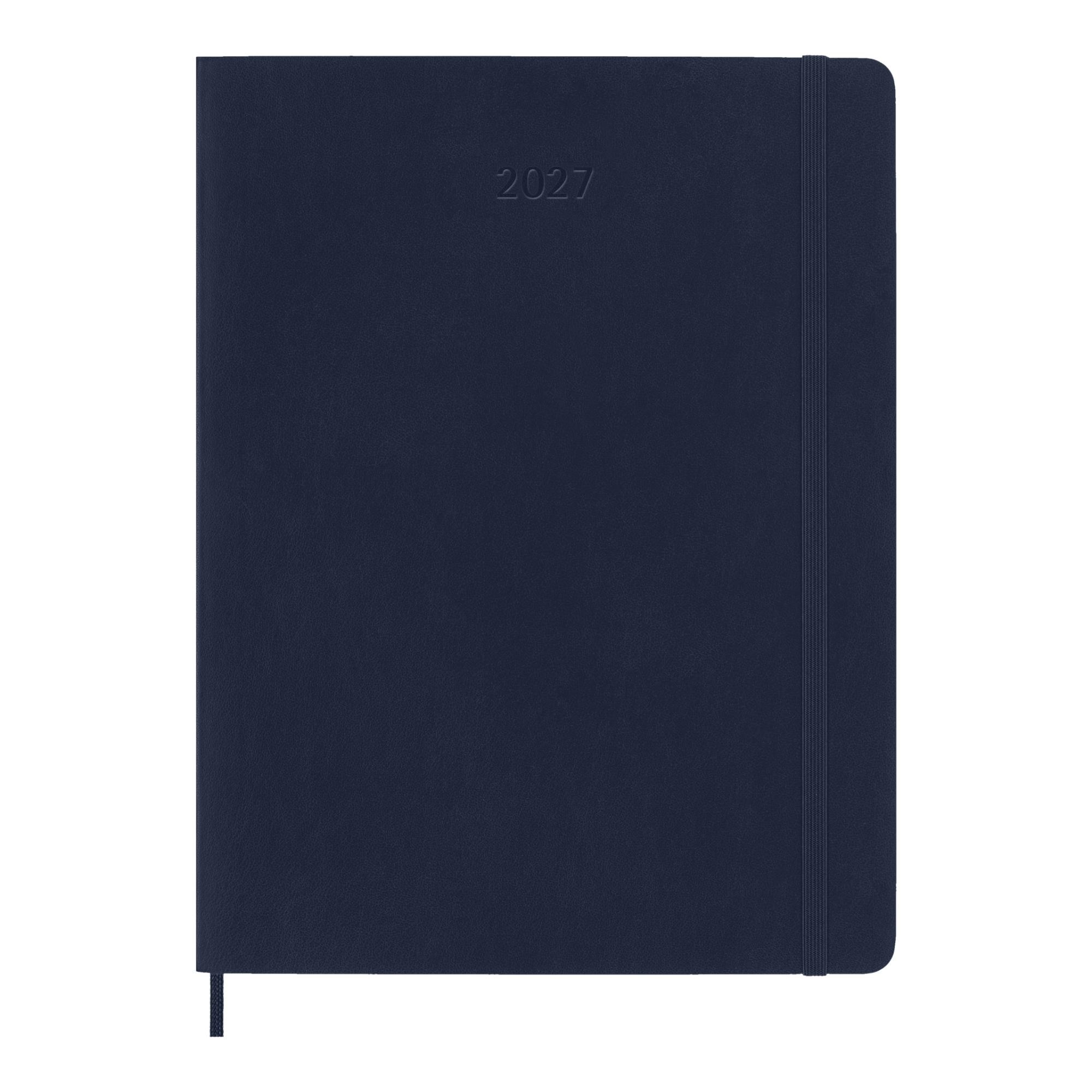 Agenda extralarge 2027 semana vista tapa blanda Moleskine azul zafiro en inglés Azul-2