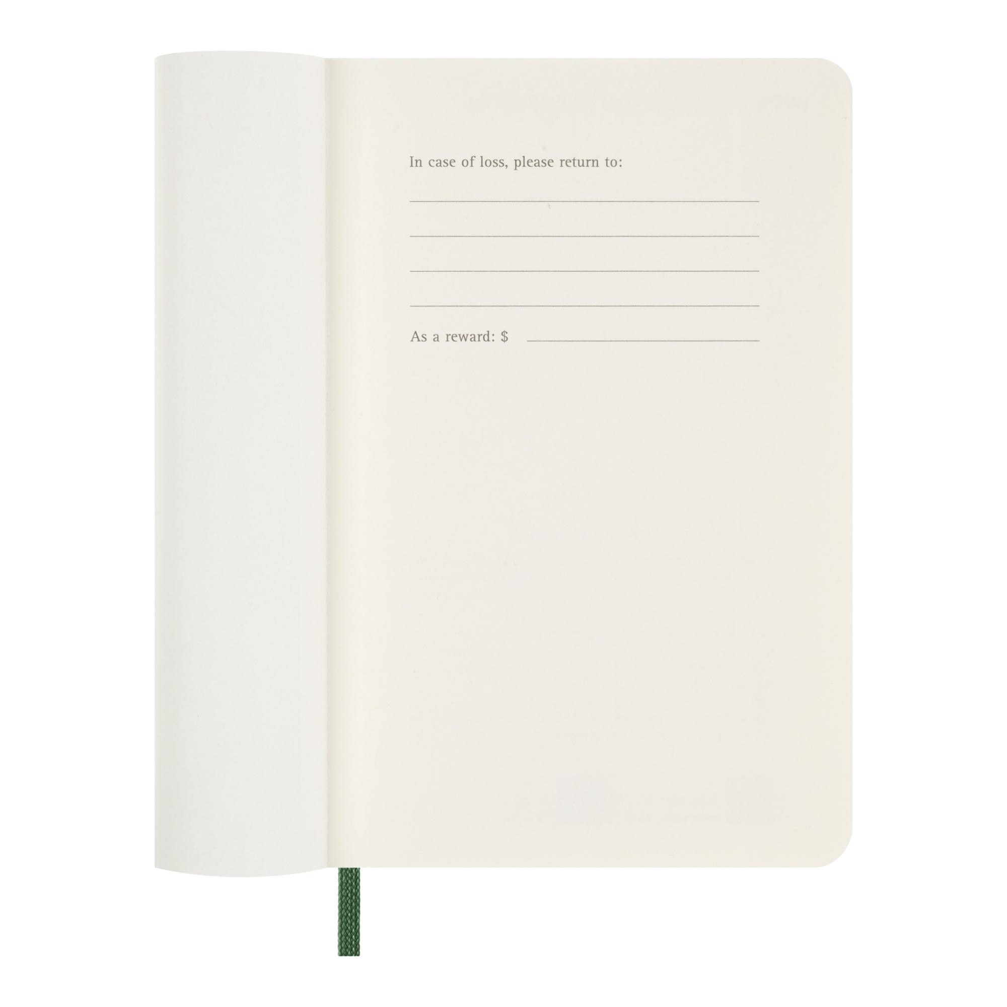Agenda pocket 2027 semana vista tapa blanda Moleskine verde mirto en inglés Verde-3