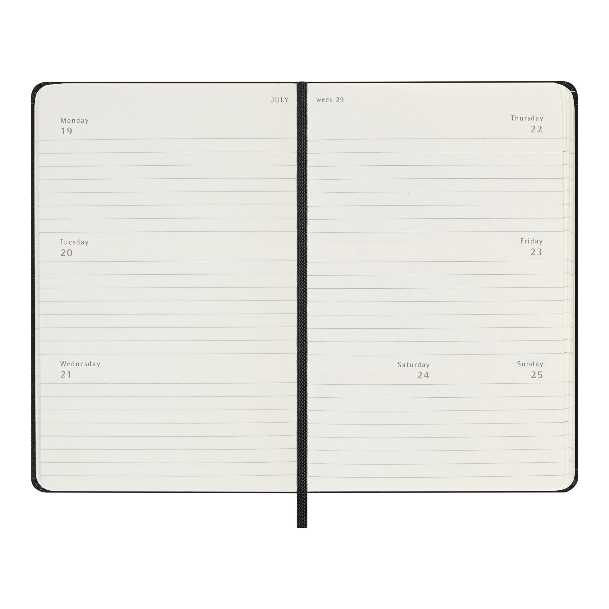 Agenda pocket 2027 semana vista horizontal tapa dura Moleskine negro en inglés Negro-4