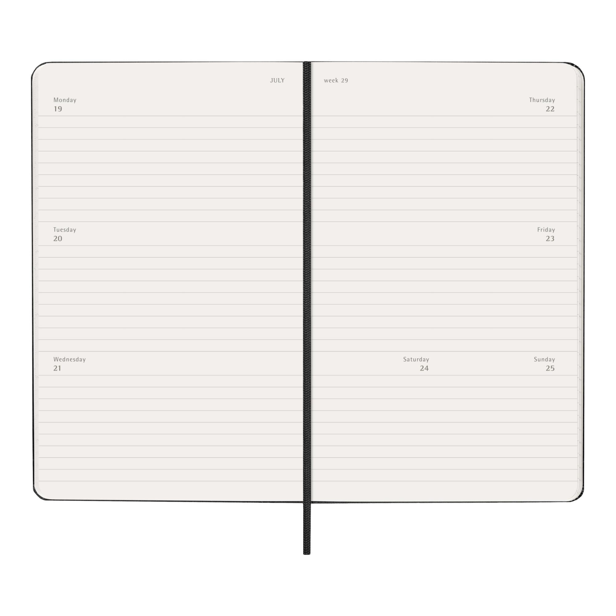 Agenda large 2027 semana vista horizontal tapa dura Moleskine negro en inglés Negro-4