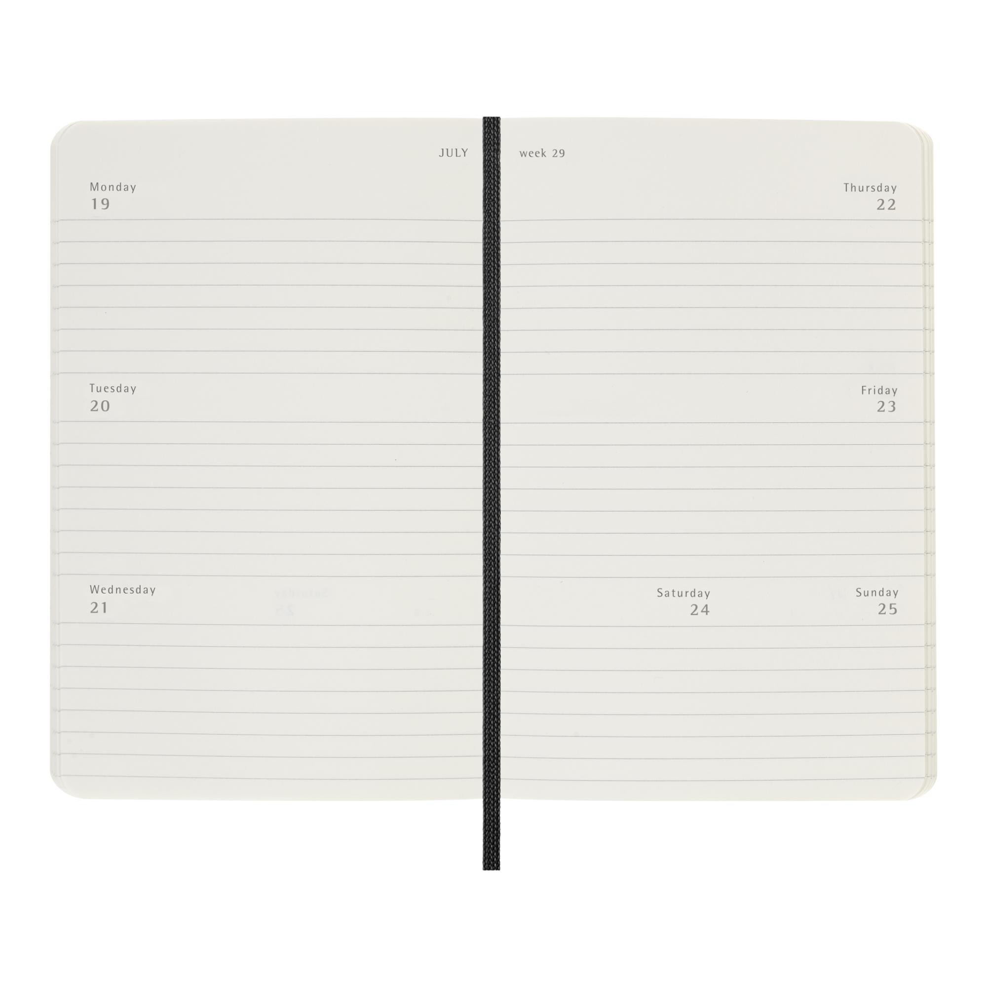 Agenda pocket 2027 semana vista horizontal tapa blanda Moleskine negro en inglés Negro-4