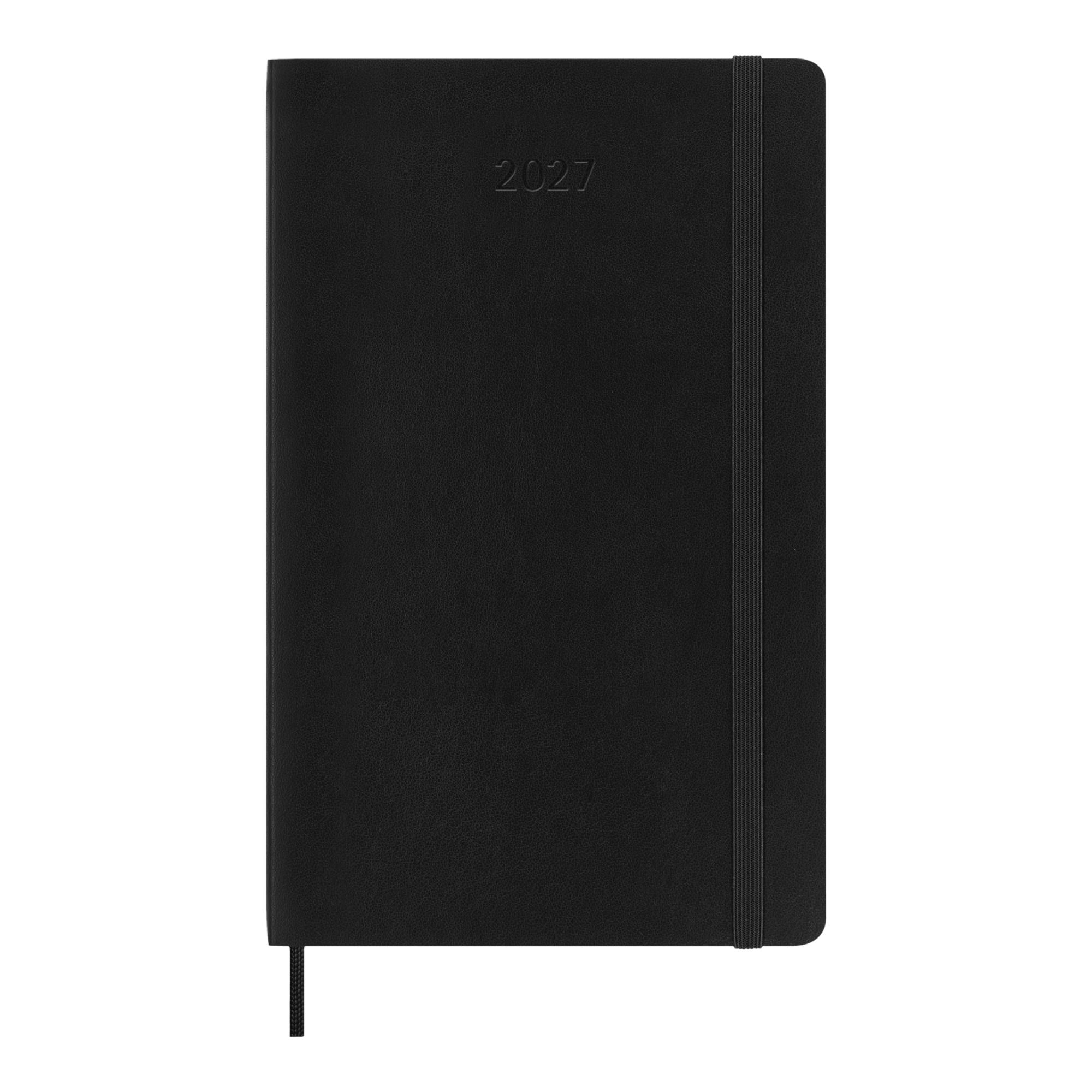 Agenda large 2027 semana vista horizontal tapa blanda Moleskine negro en inglés Negro-2