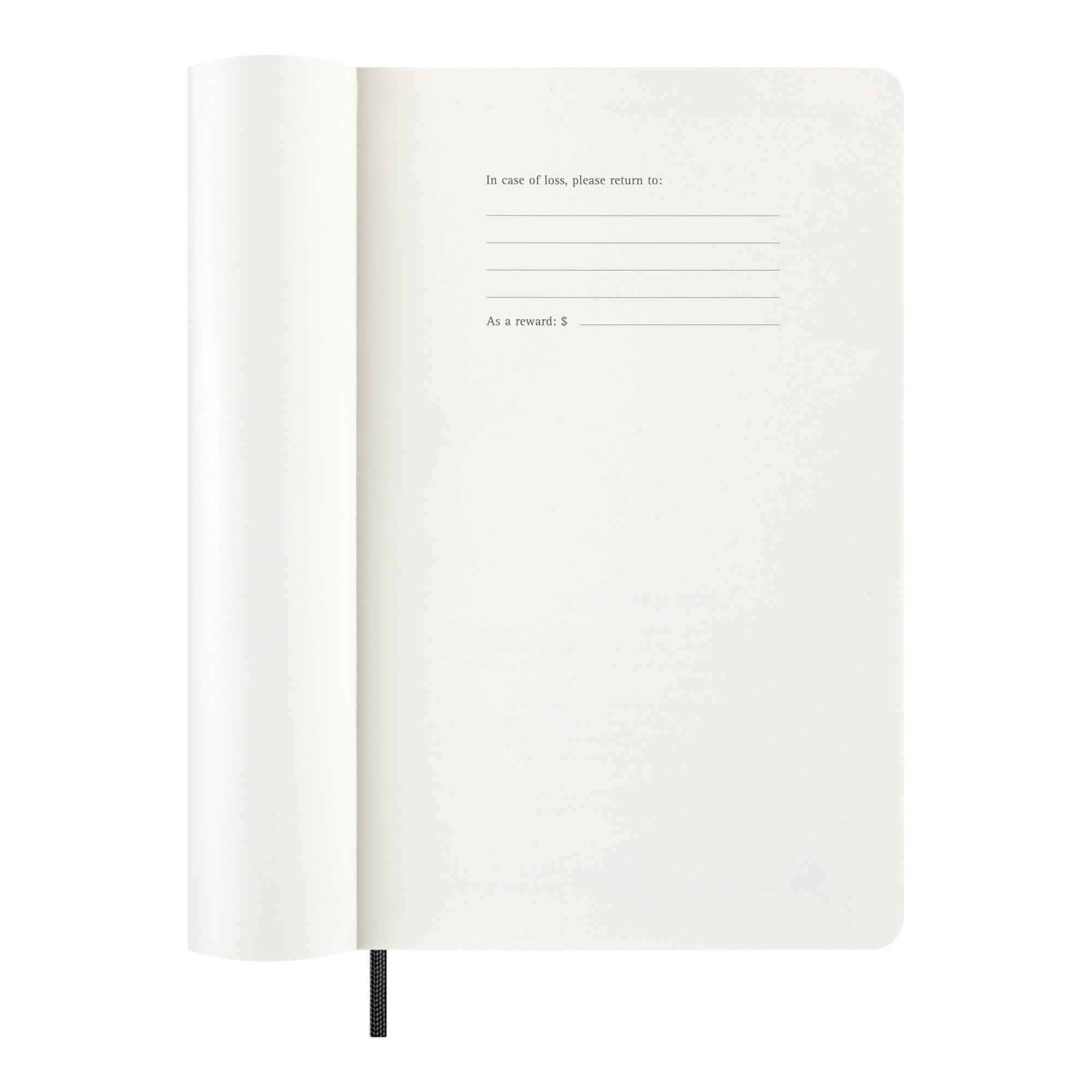Agenda large 2027 semana vista horizontal tapa blanda Moleskine negro en inglés Negro-3