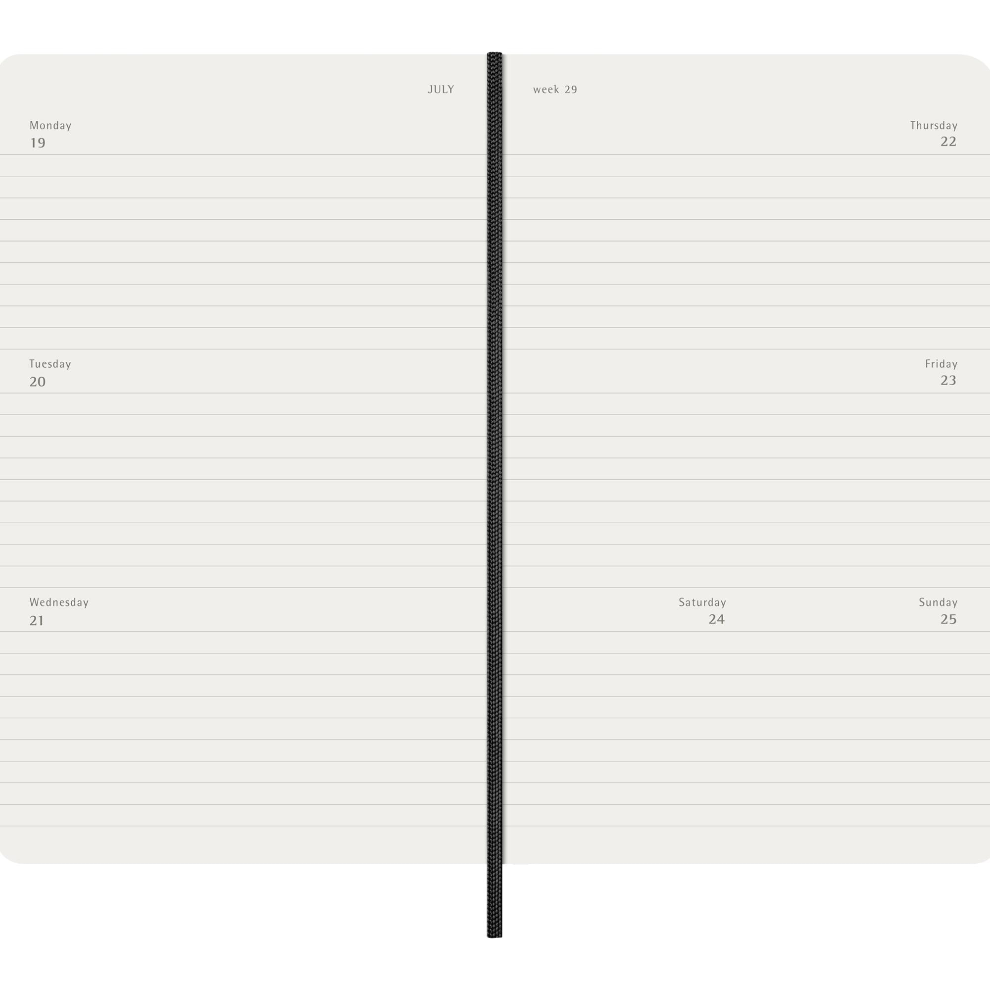Agenda large 2027 semana vista horizontal tapa blanda Moleskine negro en inglés Negro-4