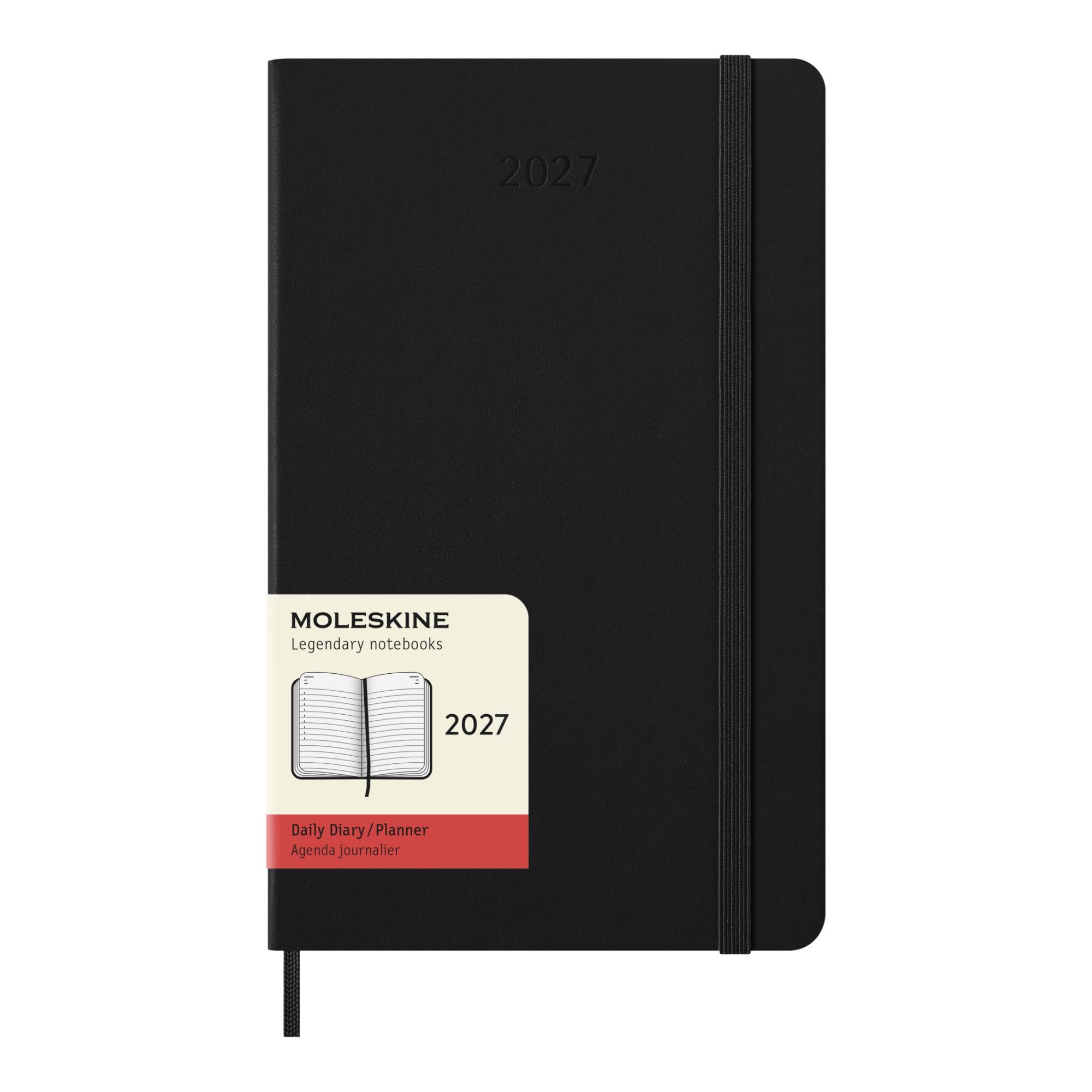 Agenda large 2027 día página tapa dura Moleskine negro en inglés Negro-1