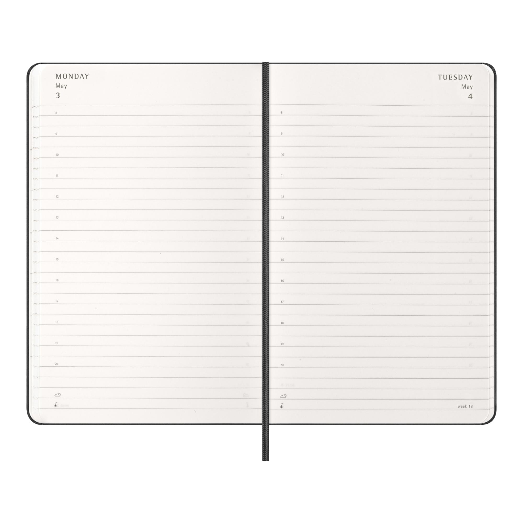 Agenda large 2027 día página tapa dura Moleskine negro en inglés Negro-4