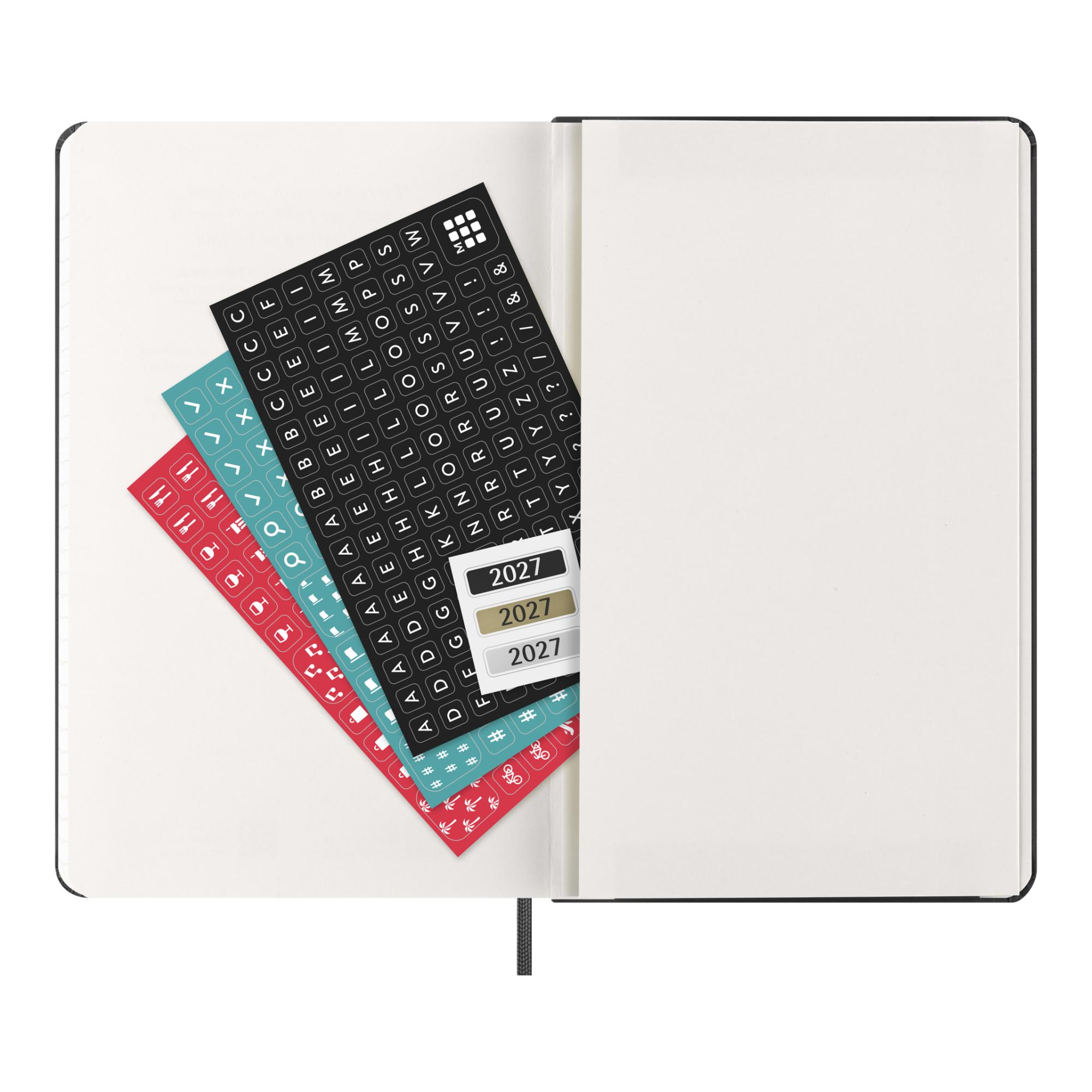 Agenda large 2027 día página tapa dura Moleskine negro en inglés Negro-6