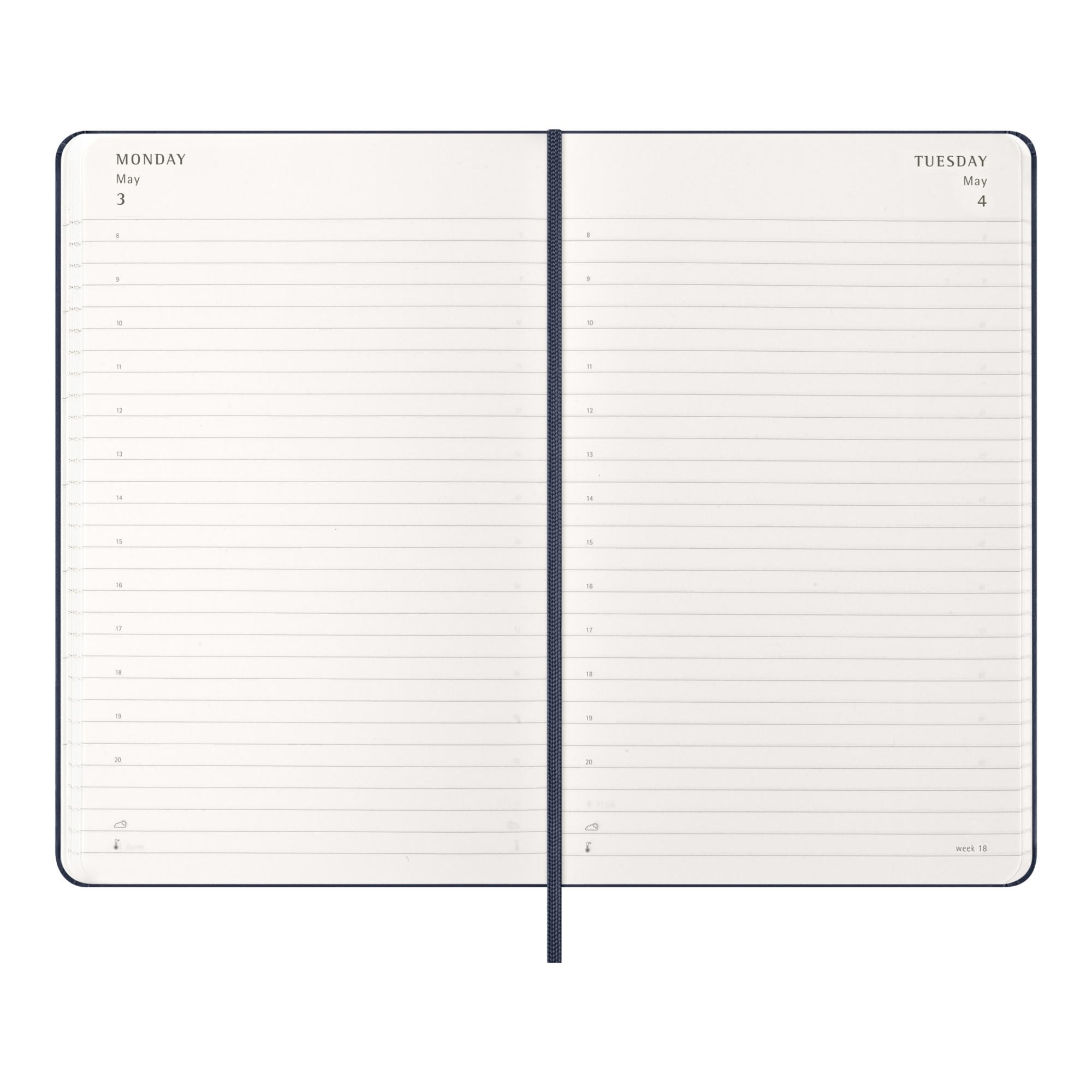 Imagen 4 de Agenda large 2027 día página tapa dura Moleskine azul zafiro en inglés Azul