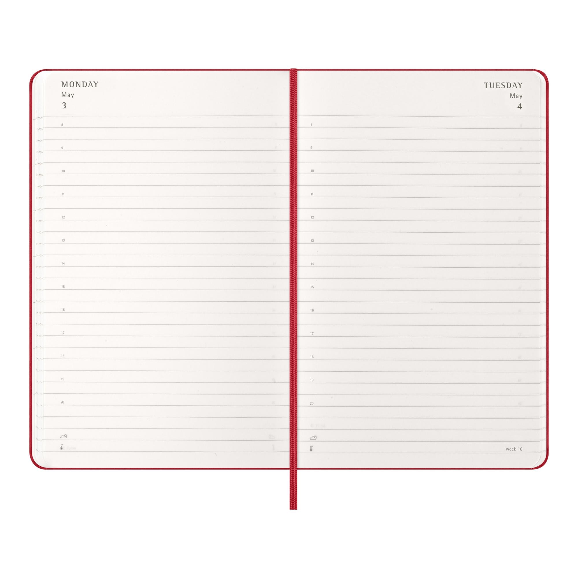 Agenda large 2027 día página tapa dura Moleskine rojo en inglés Rojo-4