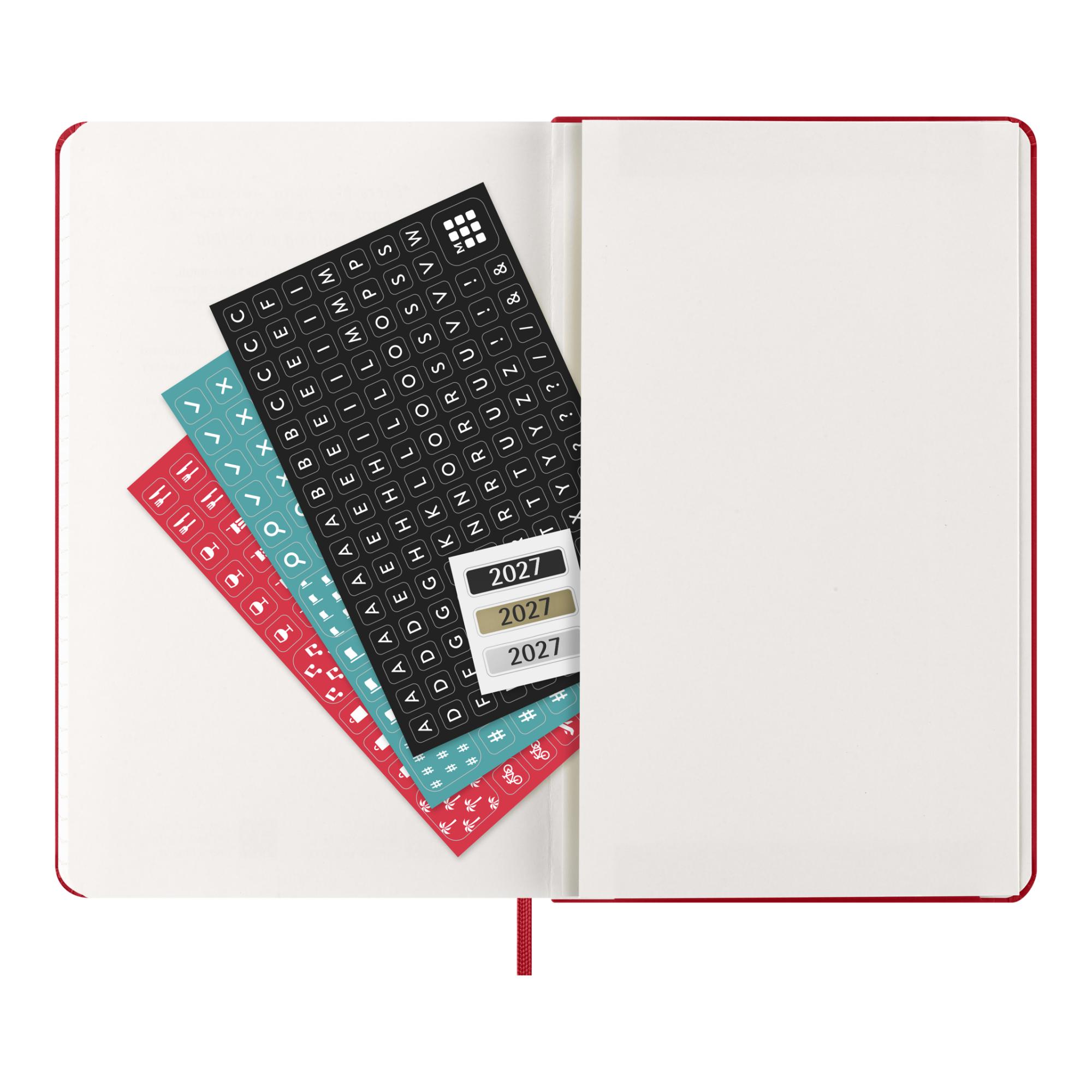 Agenda large 2027 día página tapa dura Moleskine rojo en inglés Rojo-6