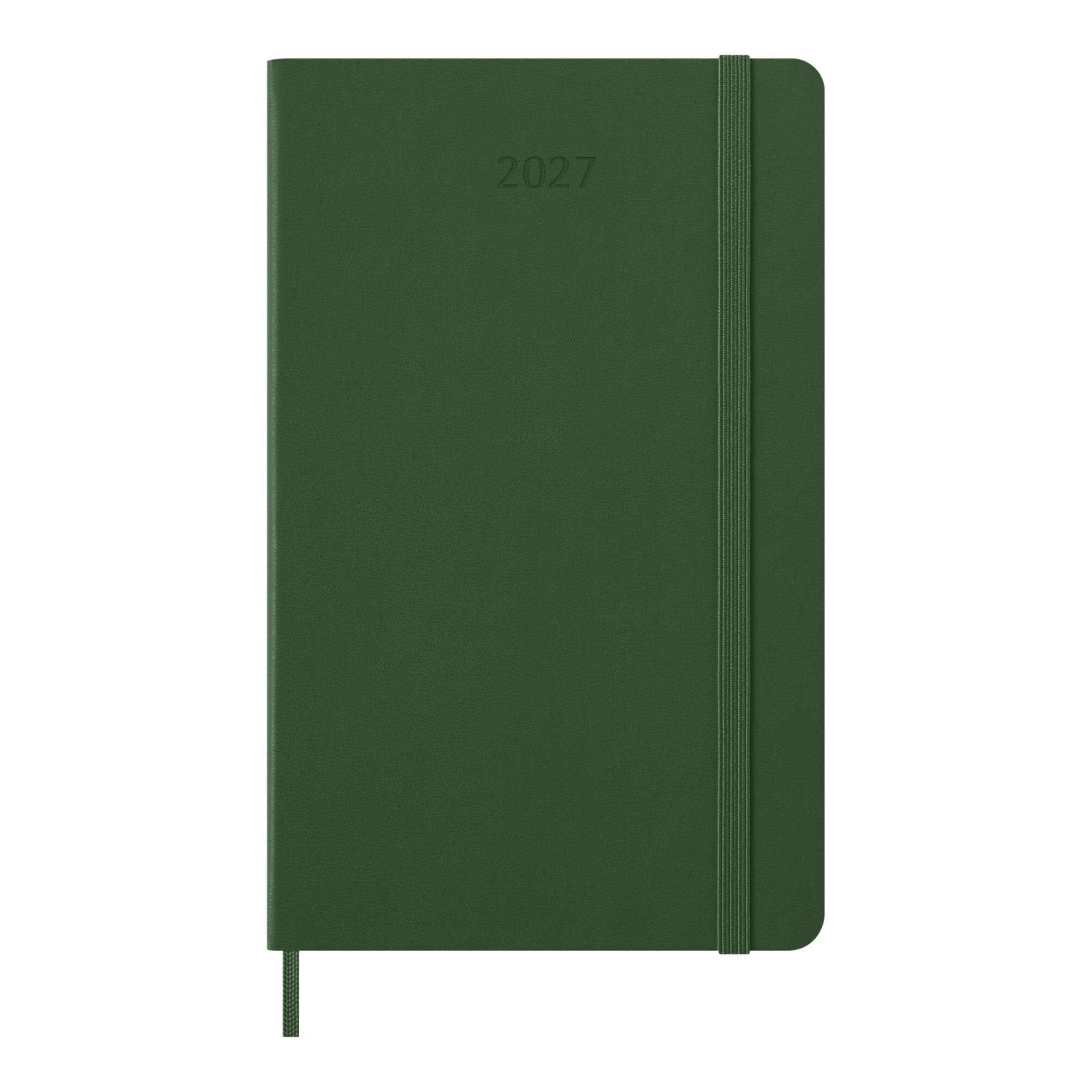 Agenda large 2027 día página tapa dura Moleskine verde mirto en inglés Verde-2