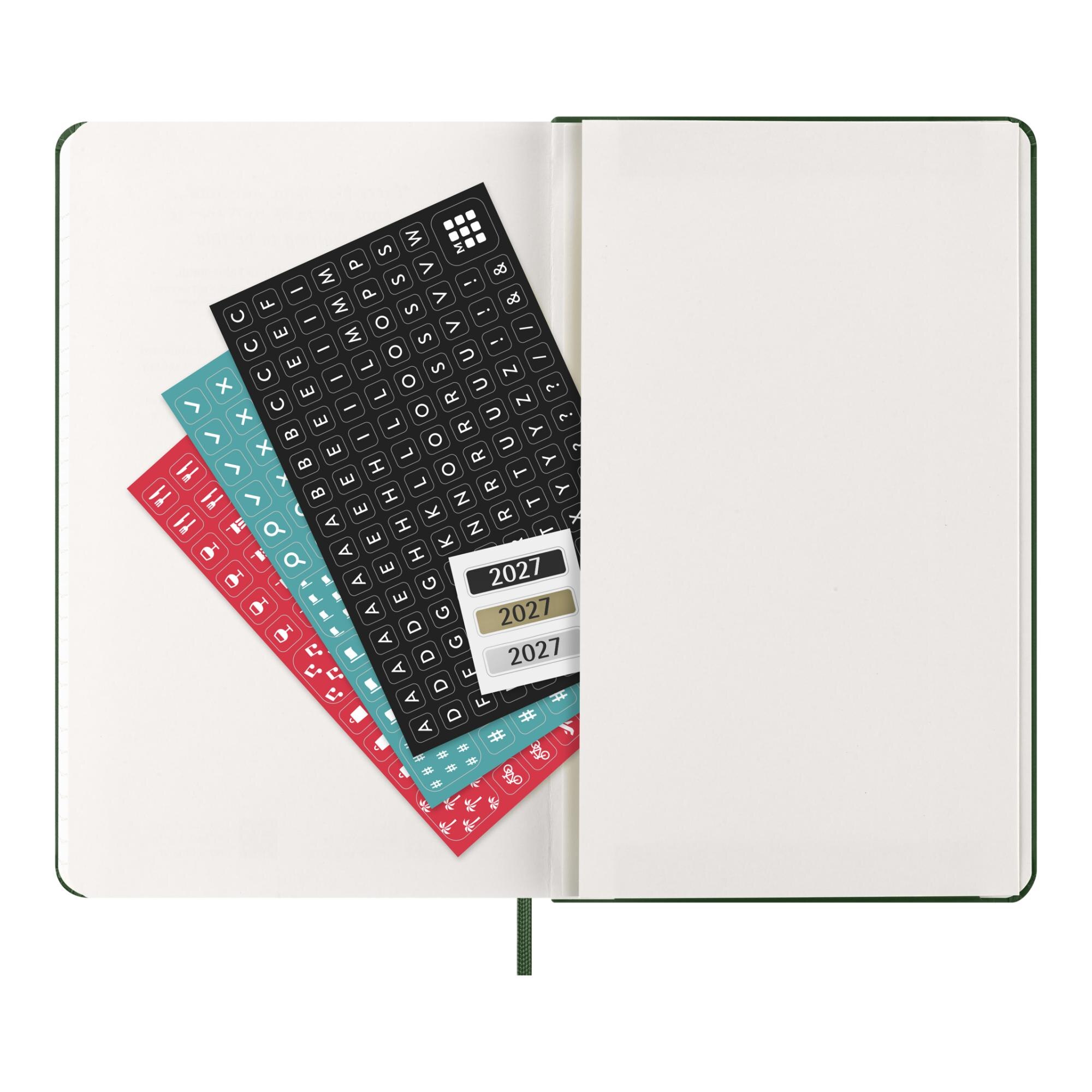Agenda large 2027 día página tapa dura Moleskine verde mirto en inglés Verde-6