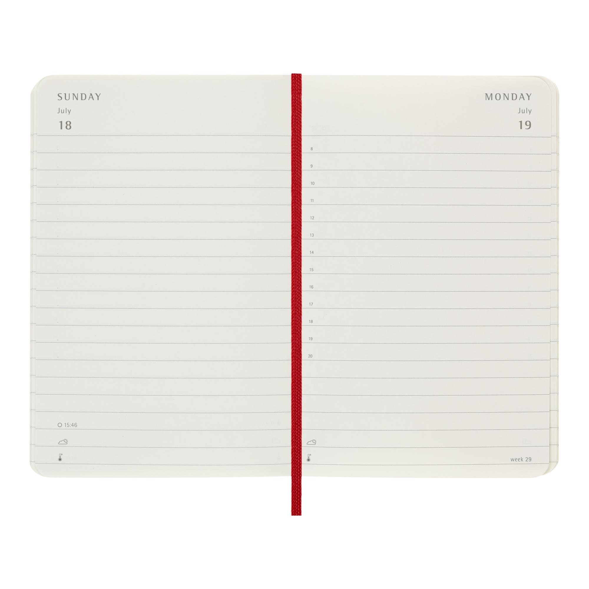 Agenda pocket 2027 día página tapa blanda Moleskine rojo en inglés Rojo-4