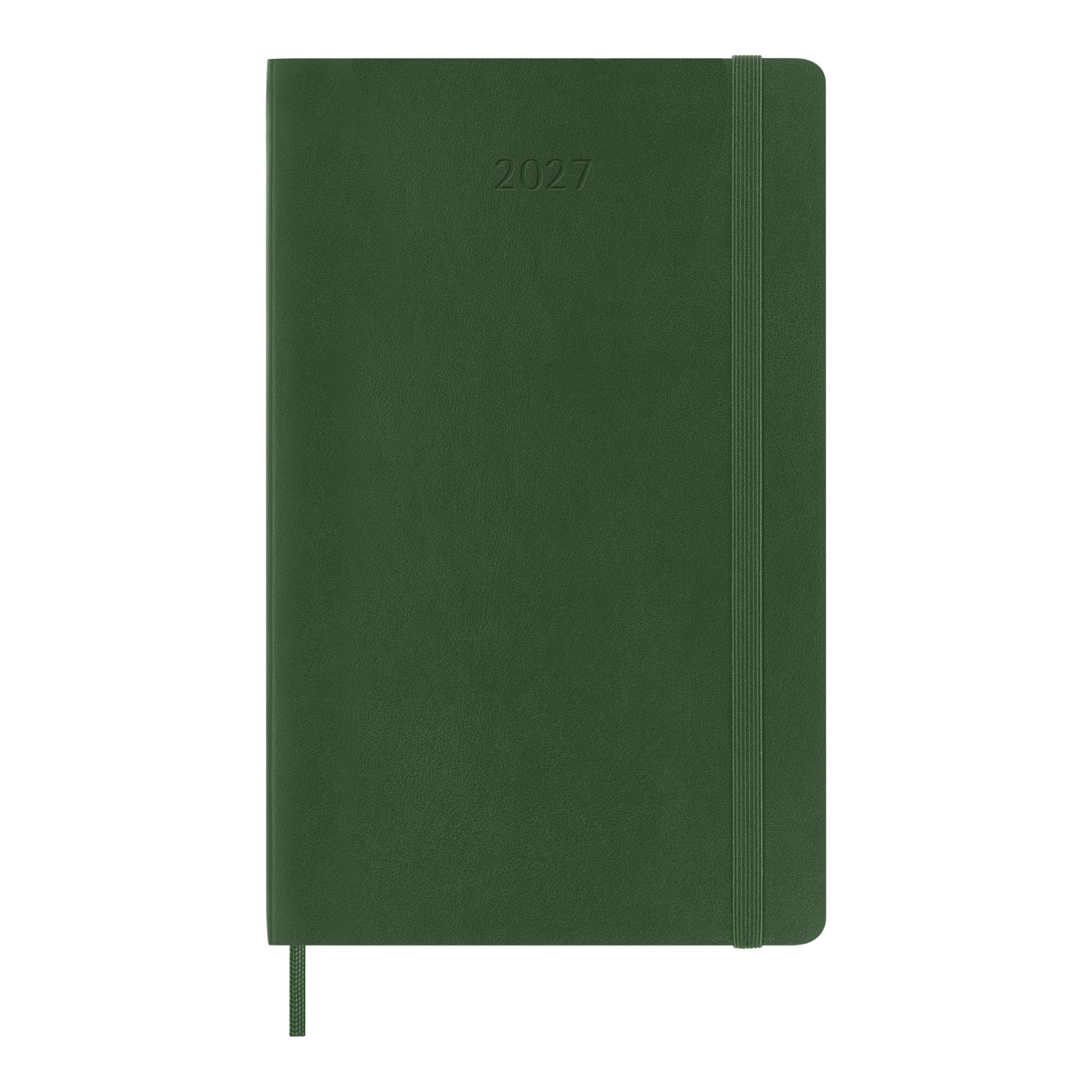 Agenda large 2027 día página tapa blanda Moleskine verde mirto en inglés Verde-2