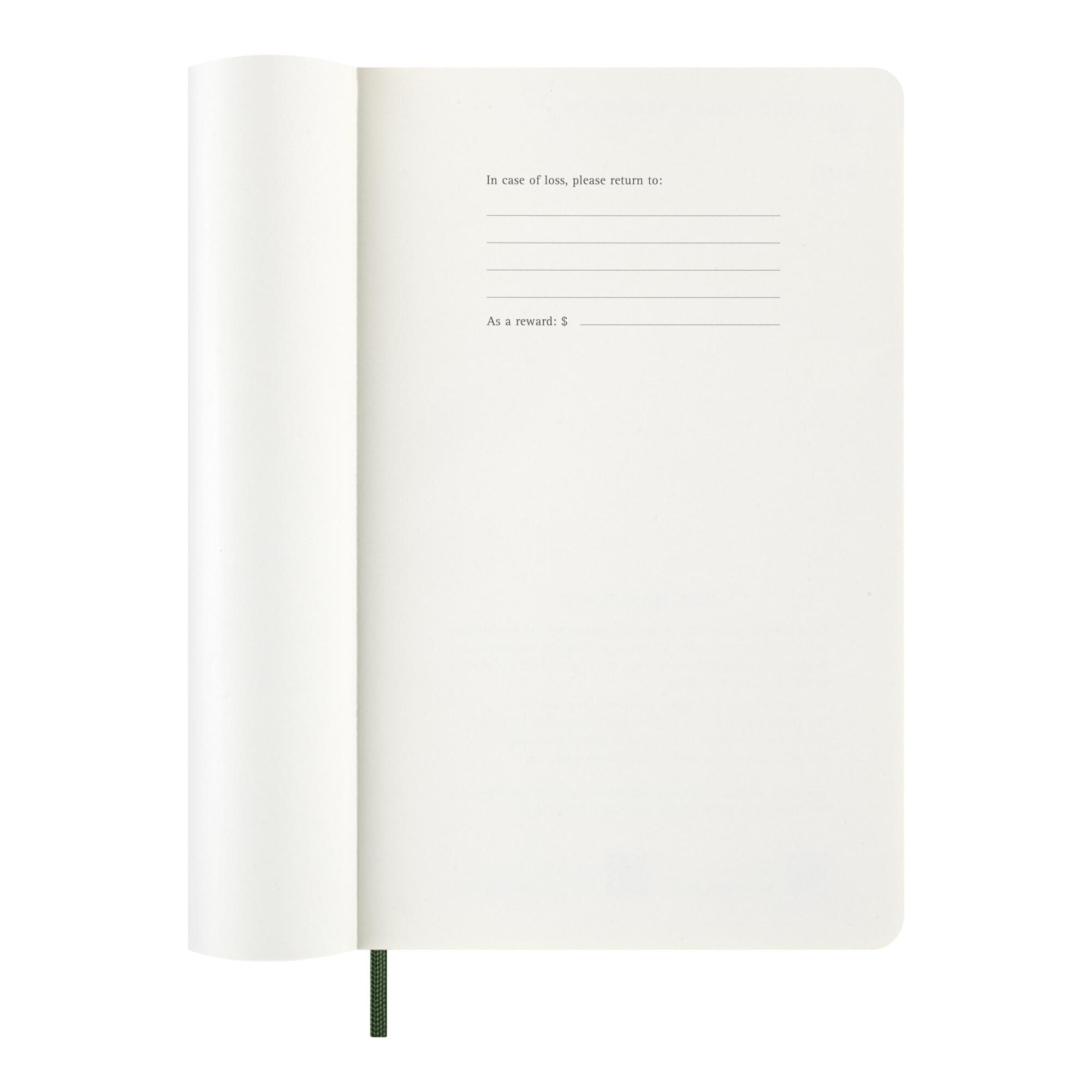 Agenda large 2027 día página tapa blanda Moleskine verde mirto en inglés Verde-3