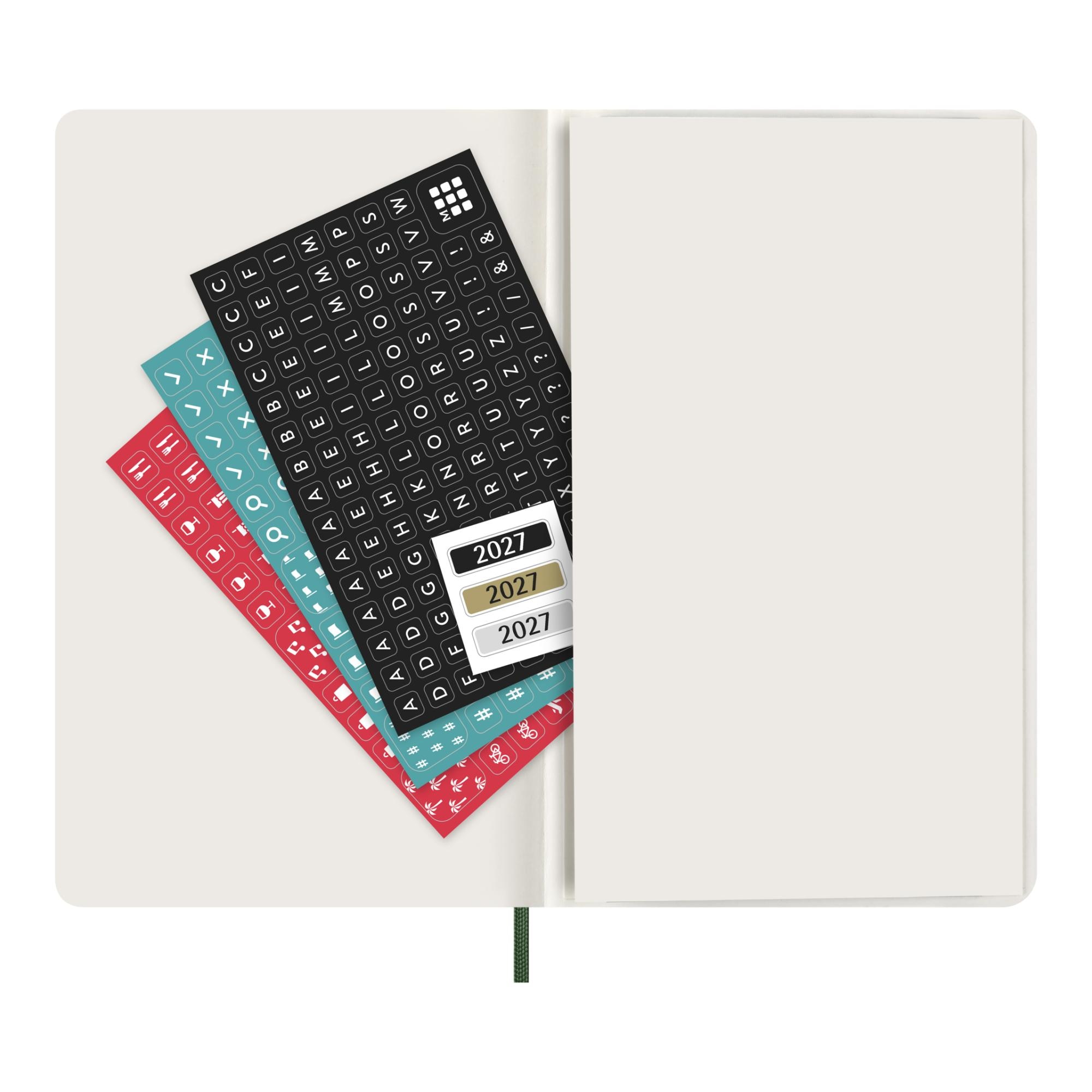 Agenda large 2027 día página tapa blanda Moleskine verde mirto en inglés Verde-6