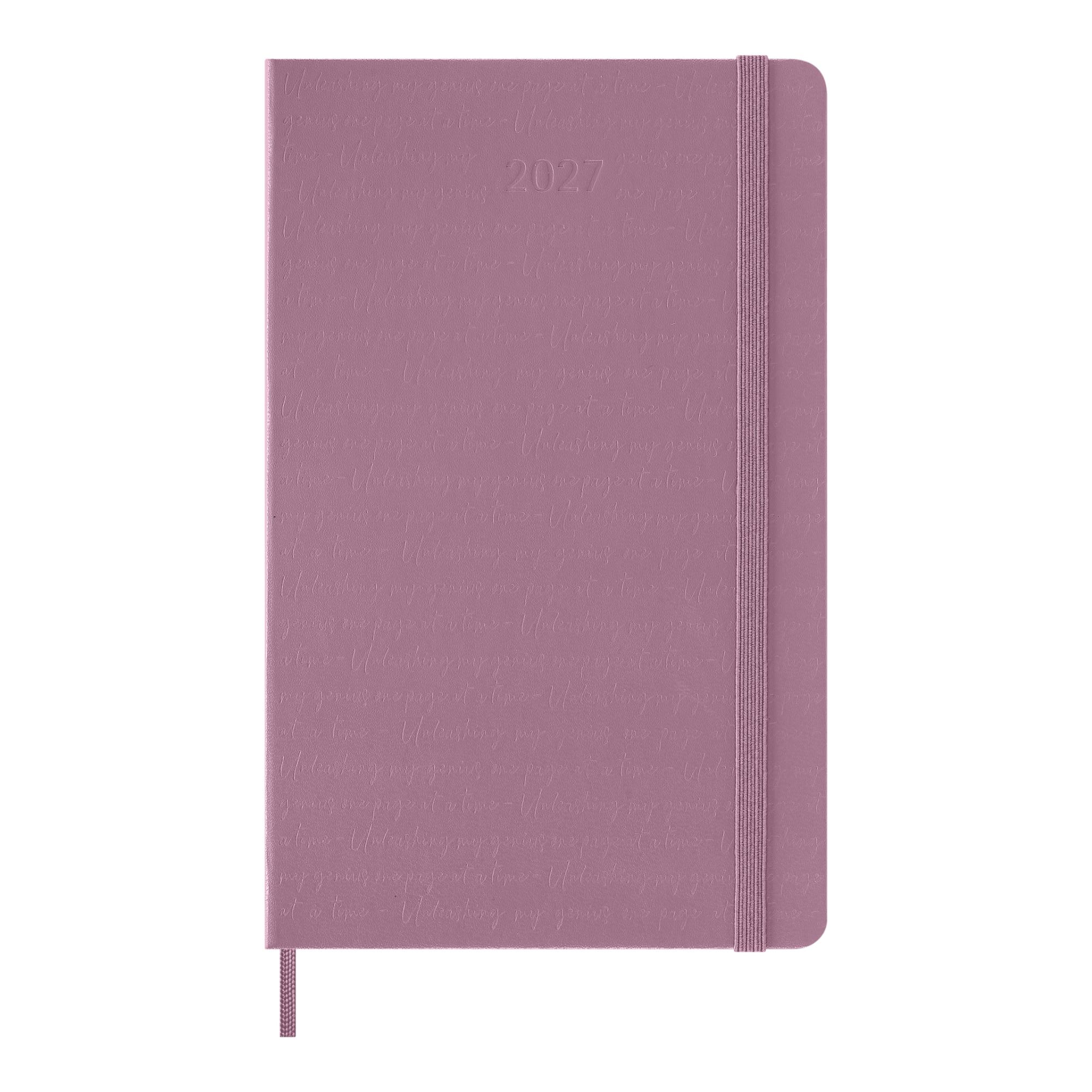 Agenda large 2027 día página tapa dura Moleskine rosa majestuoso en inglés Rosa-2