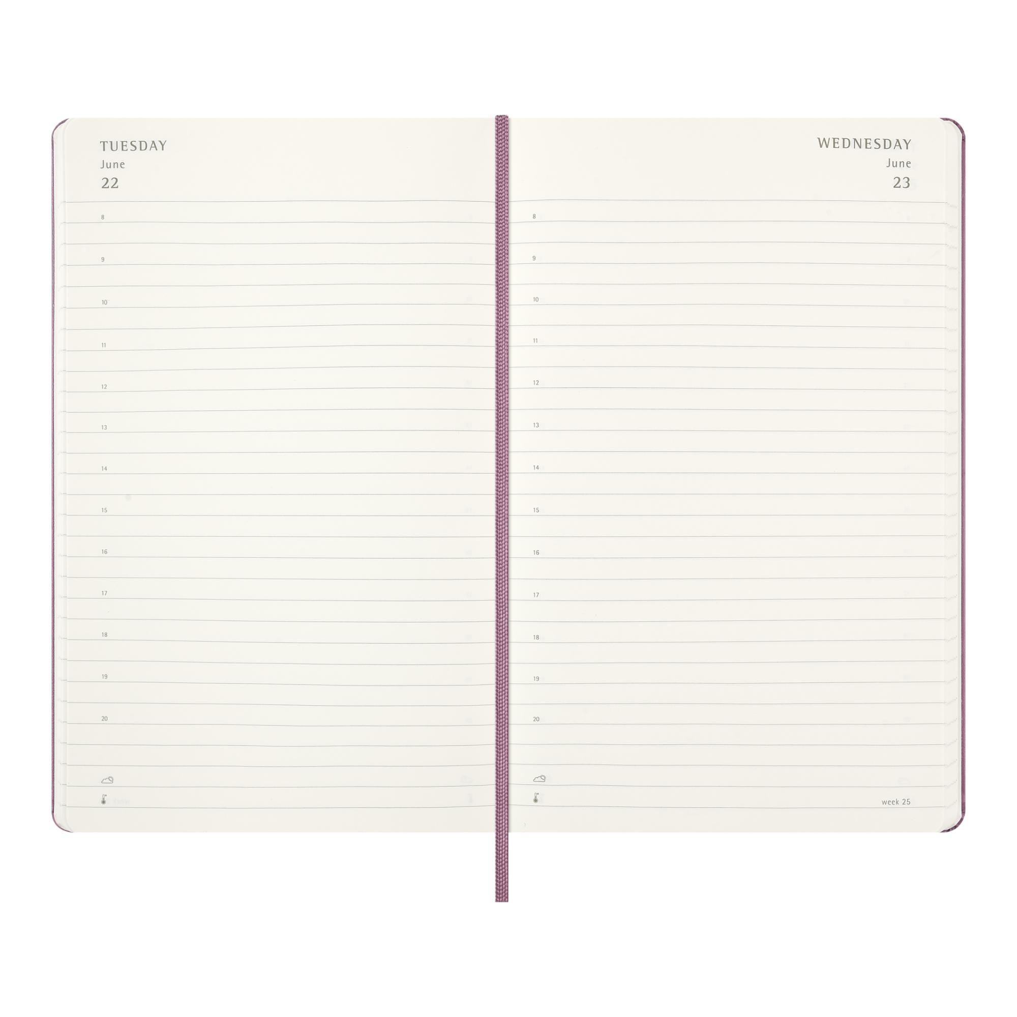 Agenda large 2027 día página tapa dura Moleskine rosa majestuoso en inglés Rosa-4
