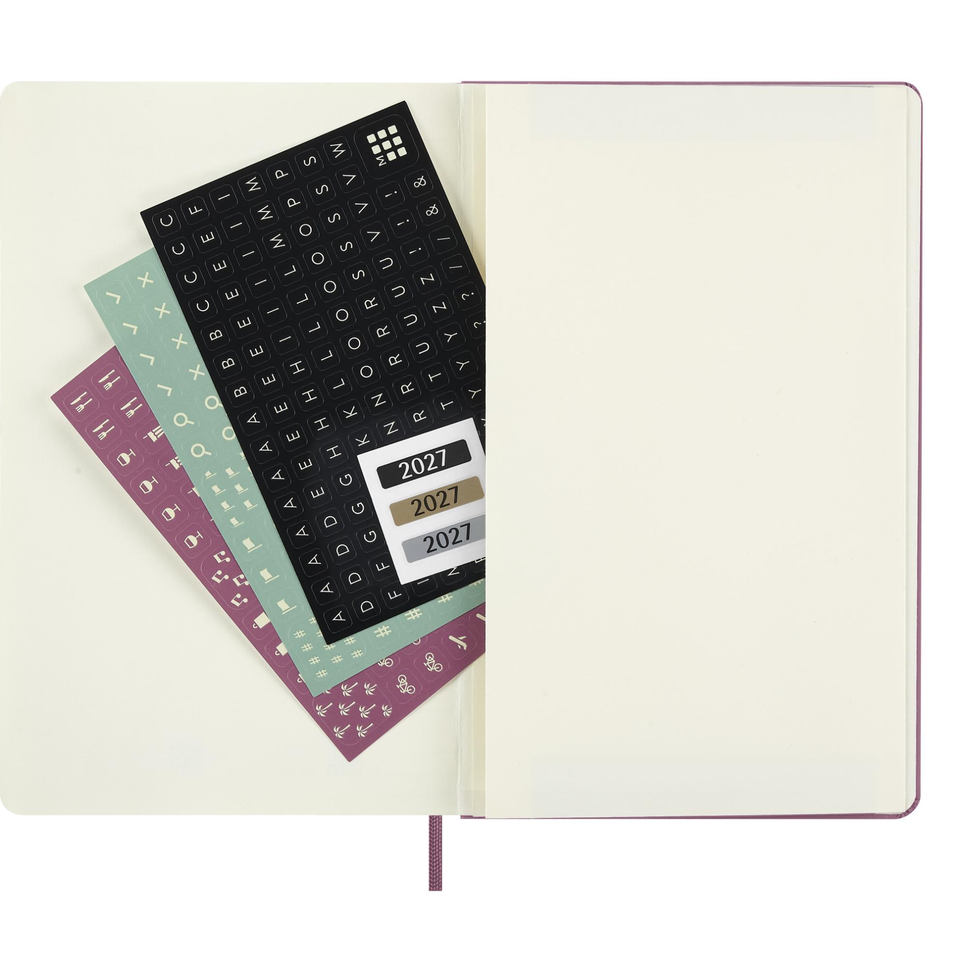 Agenda large 2027 día página tapa dura Moleskine rosa majestuoso en inglés Rosa-6