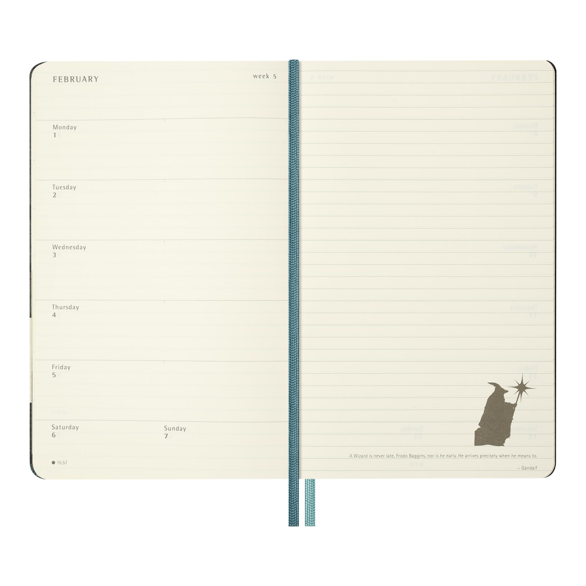 Agenda large 2027 semana vista tapa dura Señor de los Anillos  Moleskine muticolor en inglés Multicolor-4