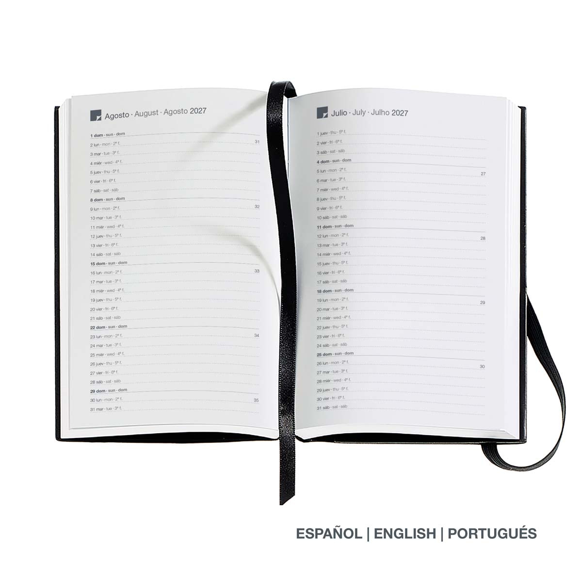 Agenda Passport Vista Semanal Chester Rígida 2027 Miquelrius - Preto Preto-4