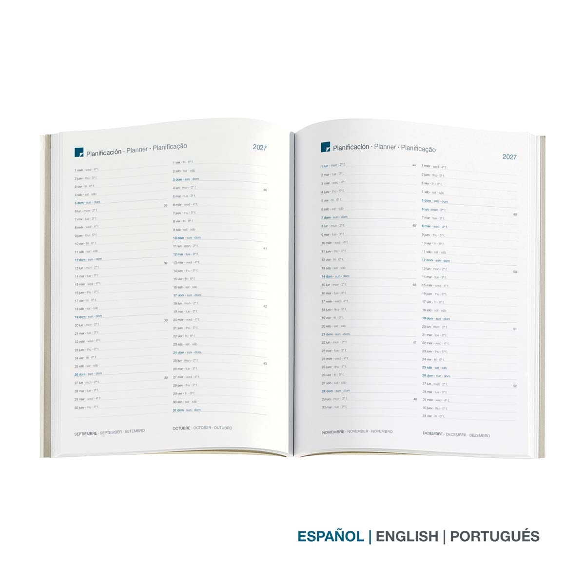 Agenda Plus Semana Vista Blue Sea 2027 Miquelrius Multicolor-4
